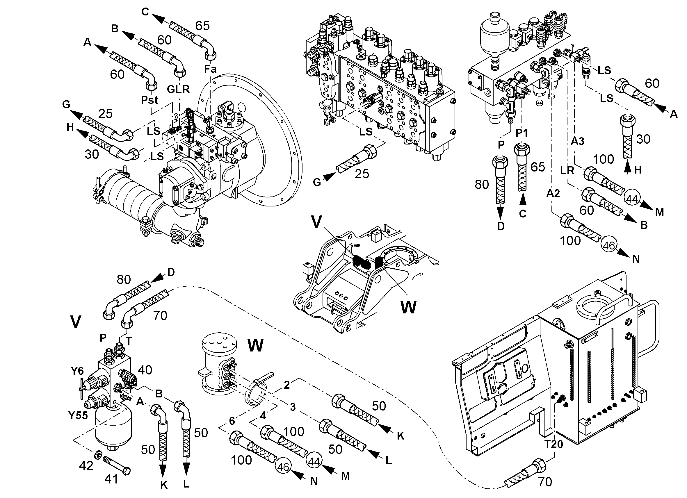 МЕСТО ПРИВОДА+КЛАП.РУЧ.ТОРМОЗА 9583420 LIEBHERR