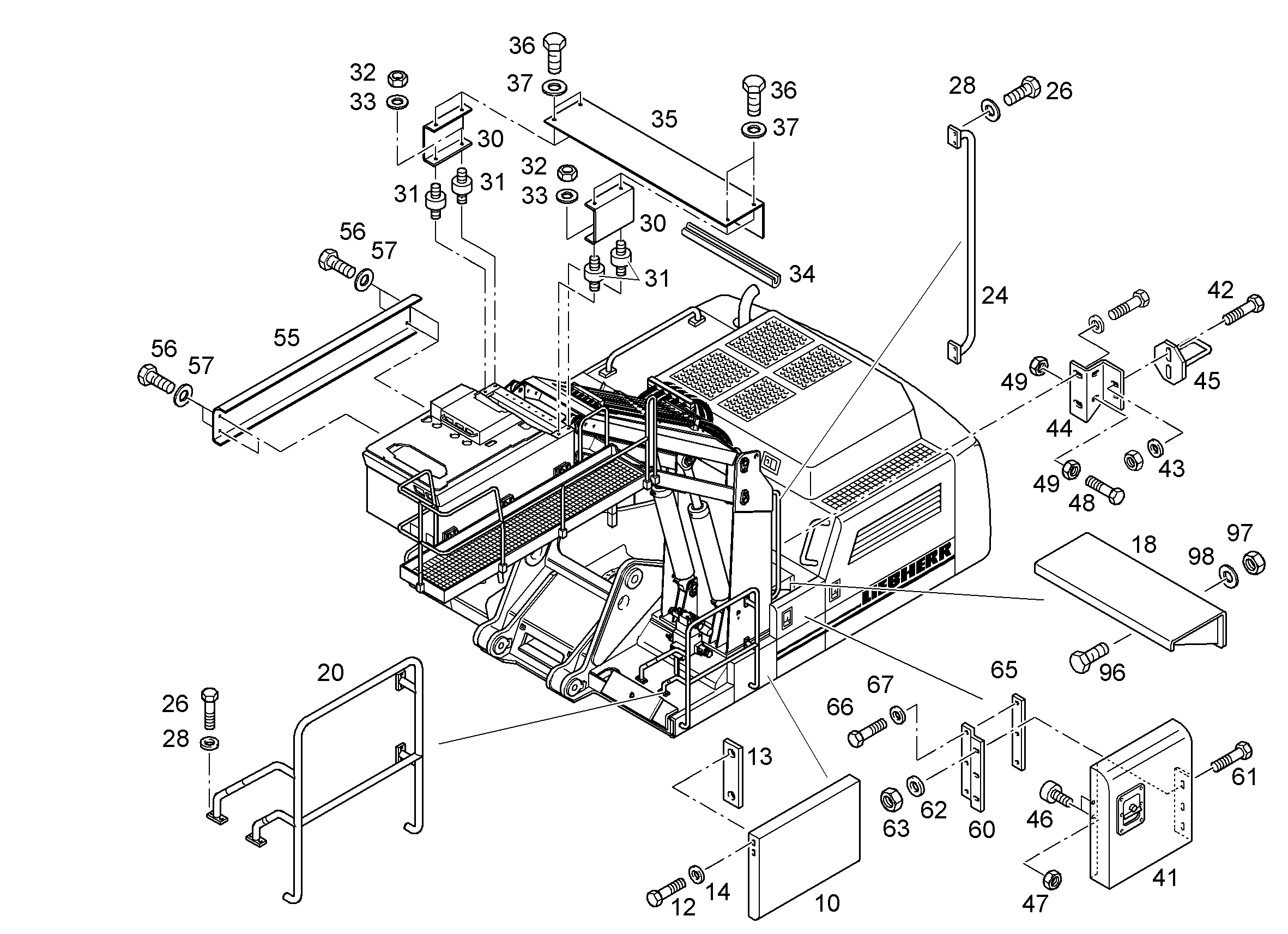 ПЛАТФОРМА КАБИНЫ РЕГУЛИРУЕМАЯ 9592254 LIEBHERR