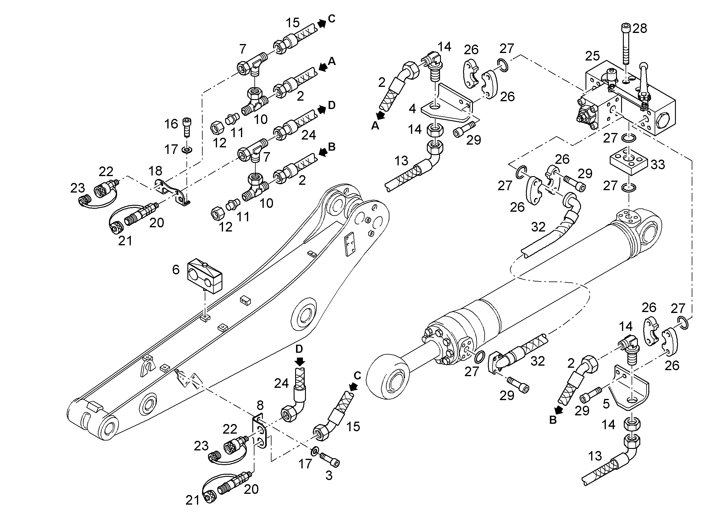 ПРОВОДКА ПРИВОД ГРЕЙФЕРА 9695704 LIEBHERR