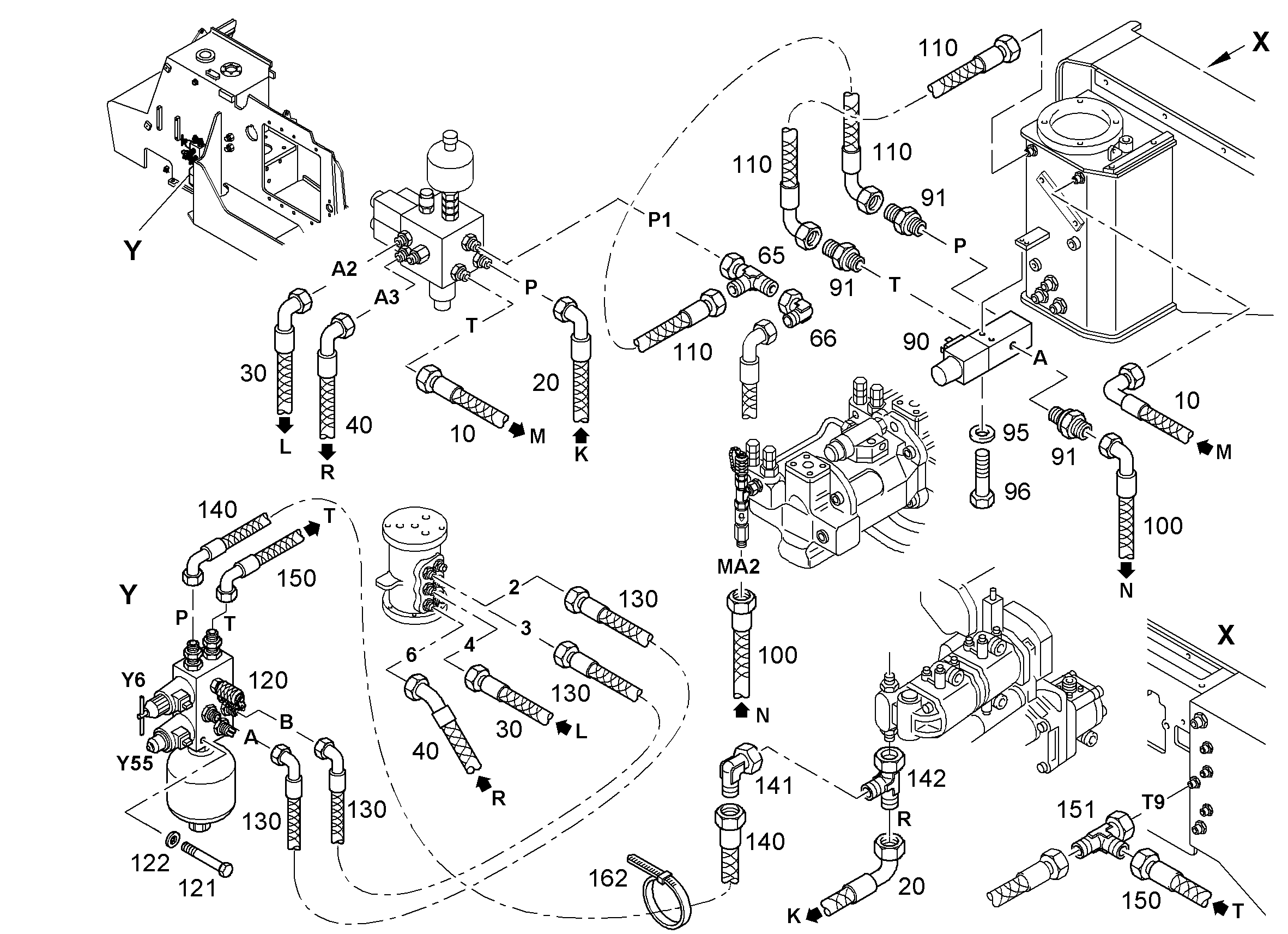 МЕСТО ПРИВОДА+КЛАП.РУЧ.ТОРМОЗА 9287831 LIEBHERR