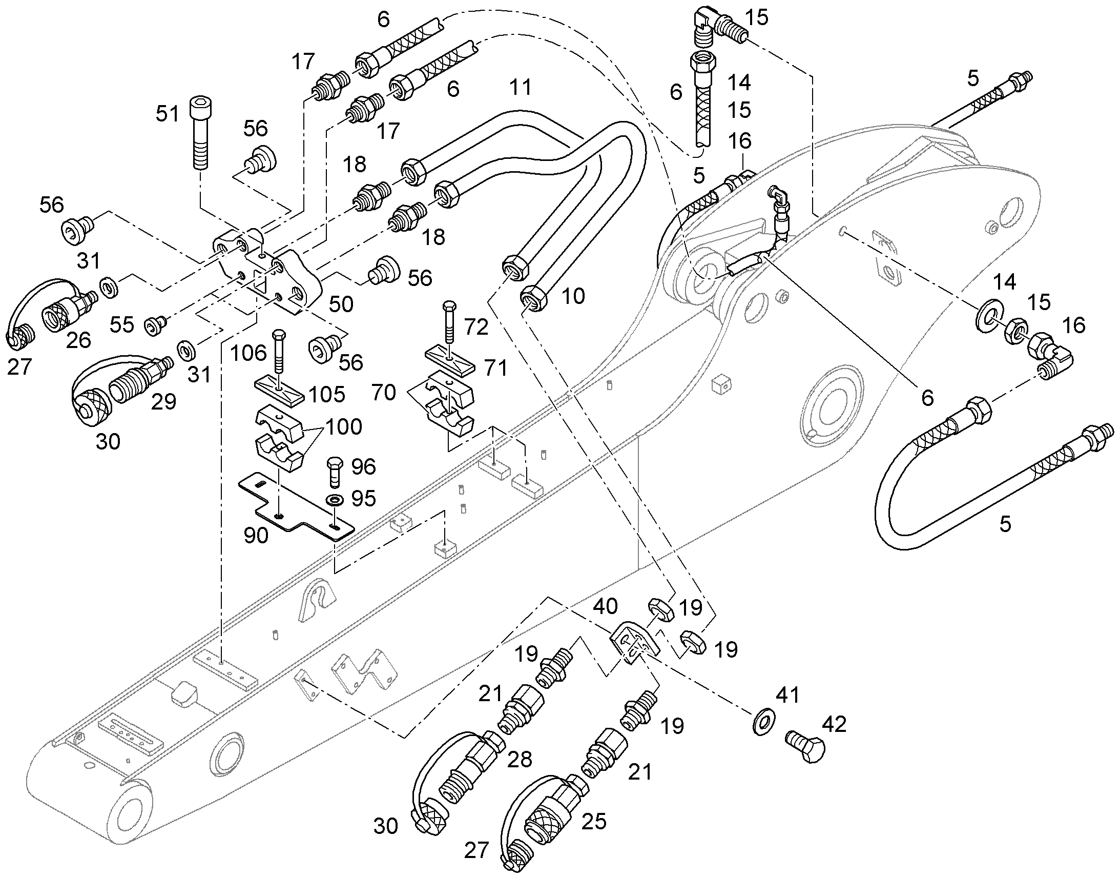 ПРОВОДКА ПРИВОД ГРЕЙФЕРА 9602450 LIEBHERR