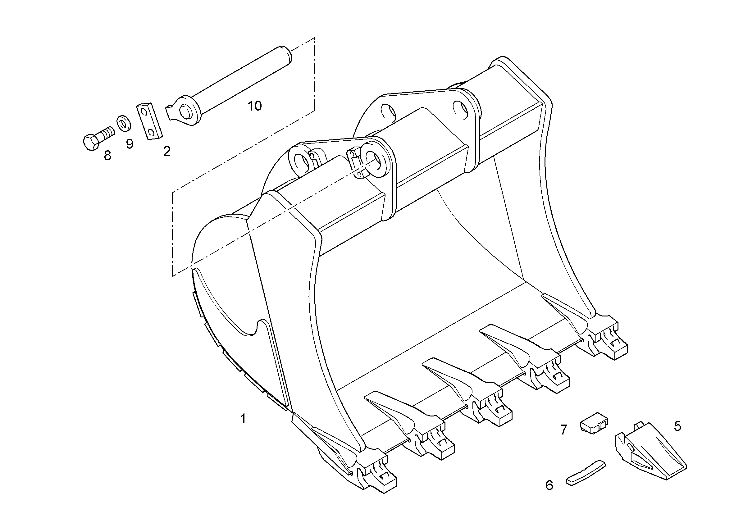 ЛОПАТА ОБРАТНАЯ HD 1250mm 0,85m³ 9581957 LIEBHERR