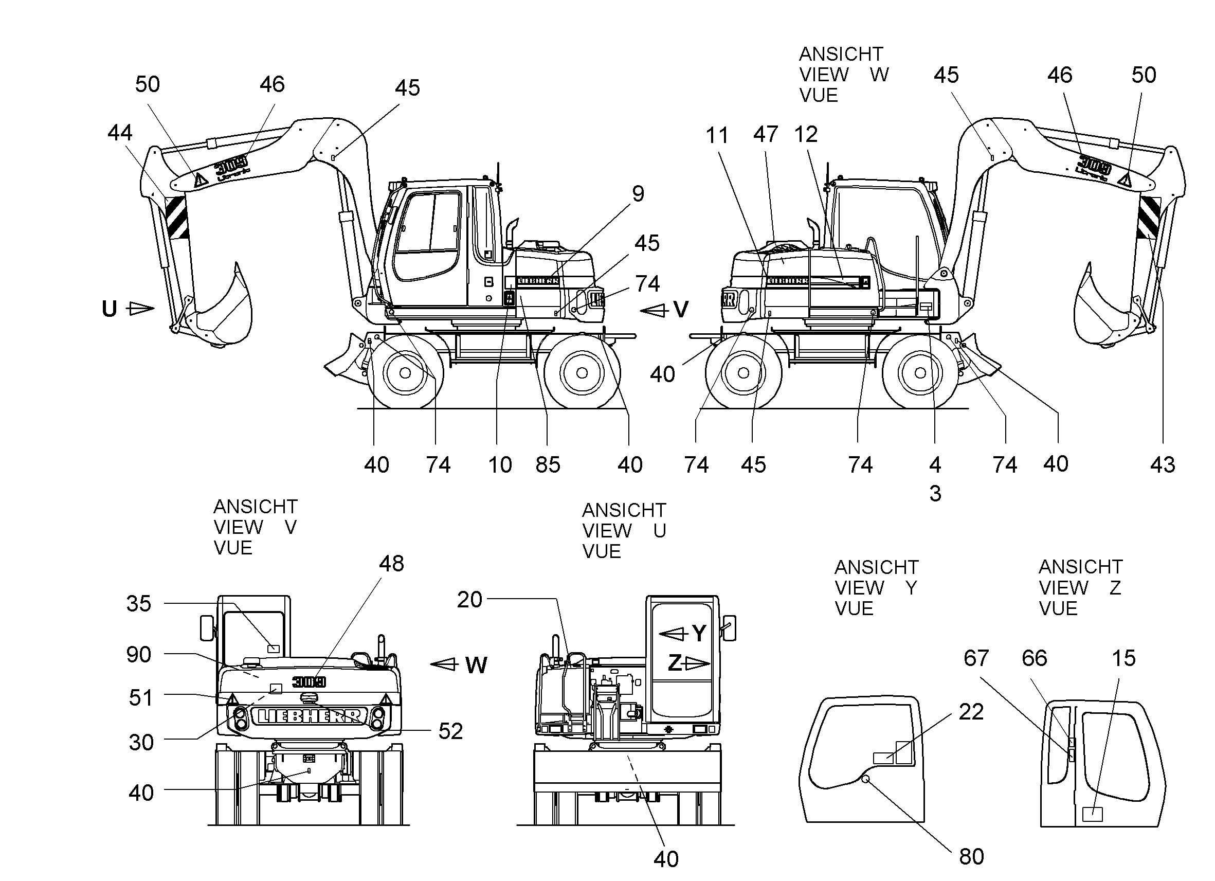 НАКЛЕЙКА 'LIEBHERR' СПРАВА 730mmX140mm 9588075 LIEBHERR
