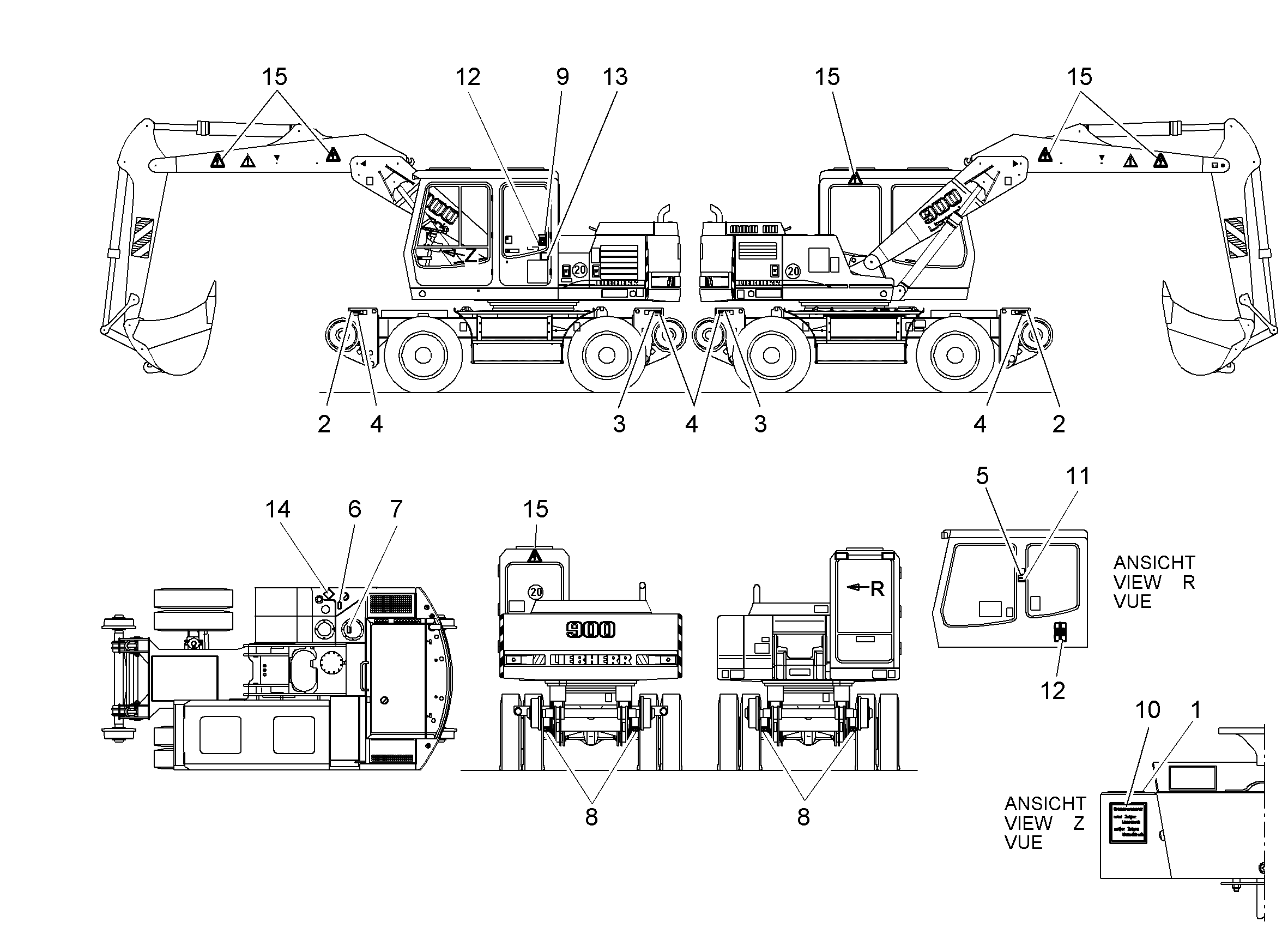 ТАБЛИЧКА BREMSMANOMETER 50mmX55mm 9581978 LIEBHERR