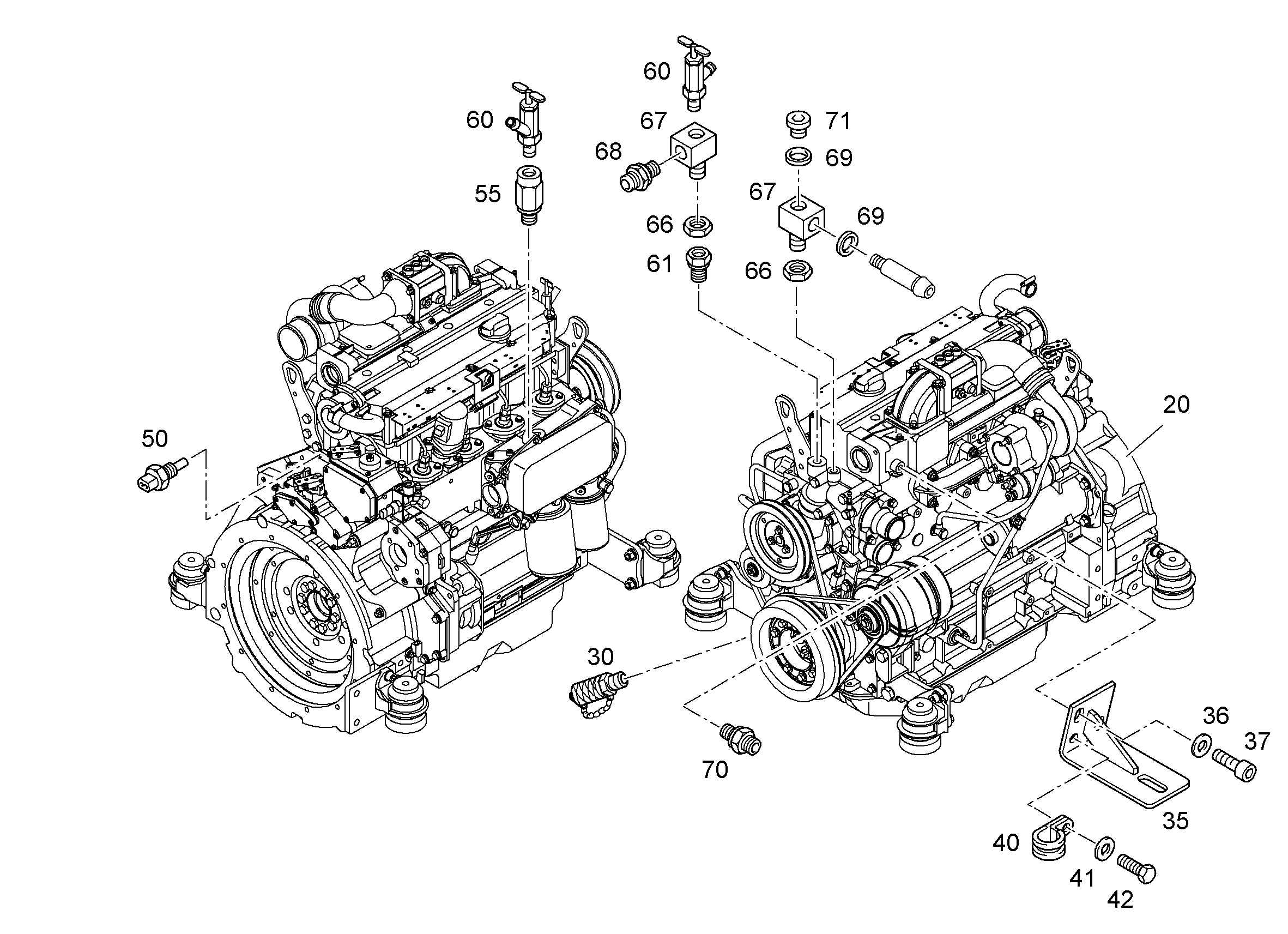ДВИГАТЕЛЬ ДИЗЕЛЬНЫЙ BF4M2012 63 kW 10037788 LIEBHERR