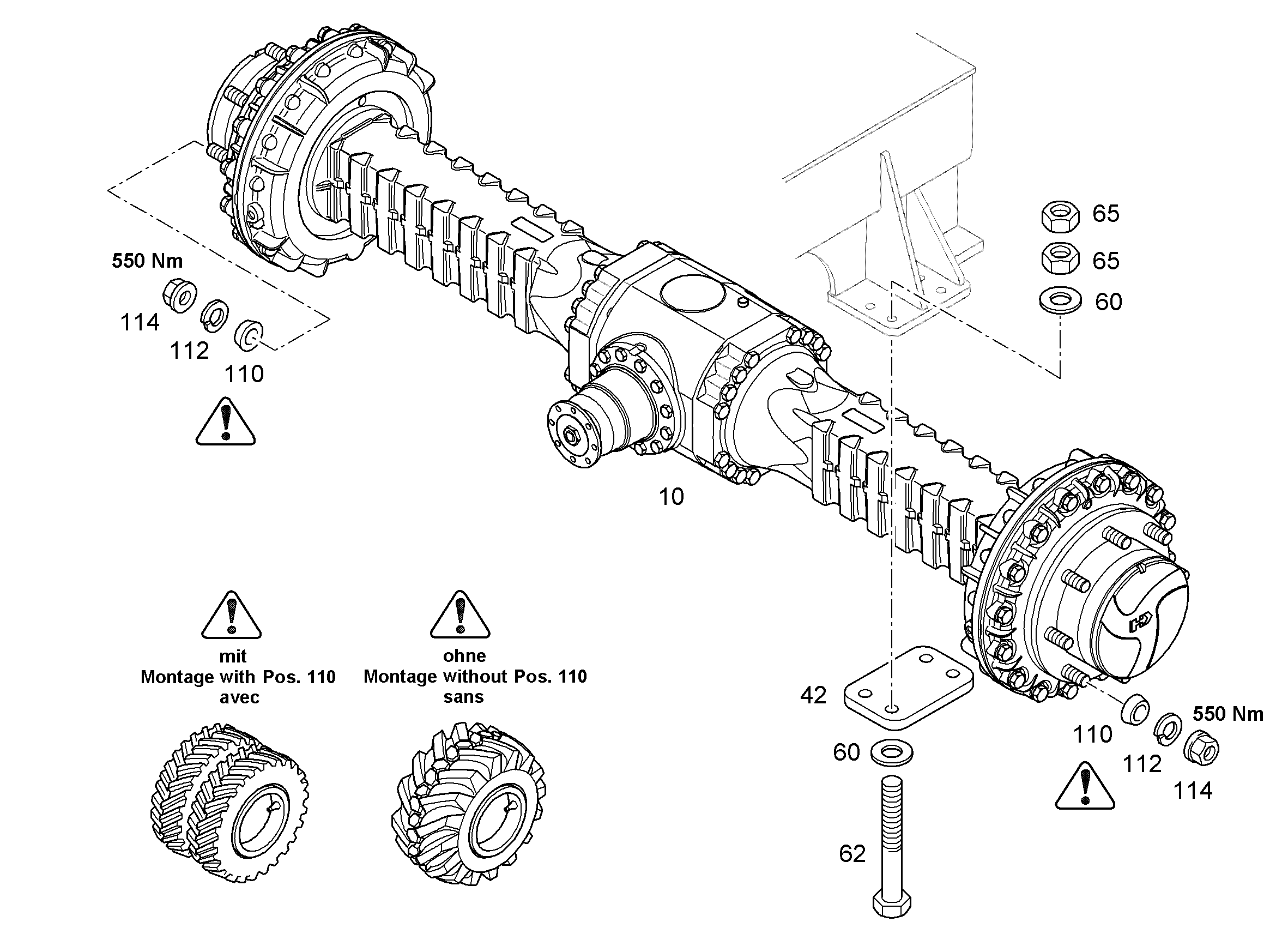 ОСЬ САТЕЛЛИТА НЕПОДВИЖНАЯ 162/58 LD 10039850 LIEBHERR