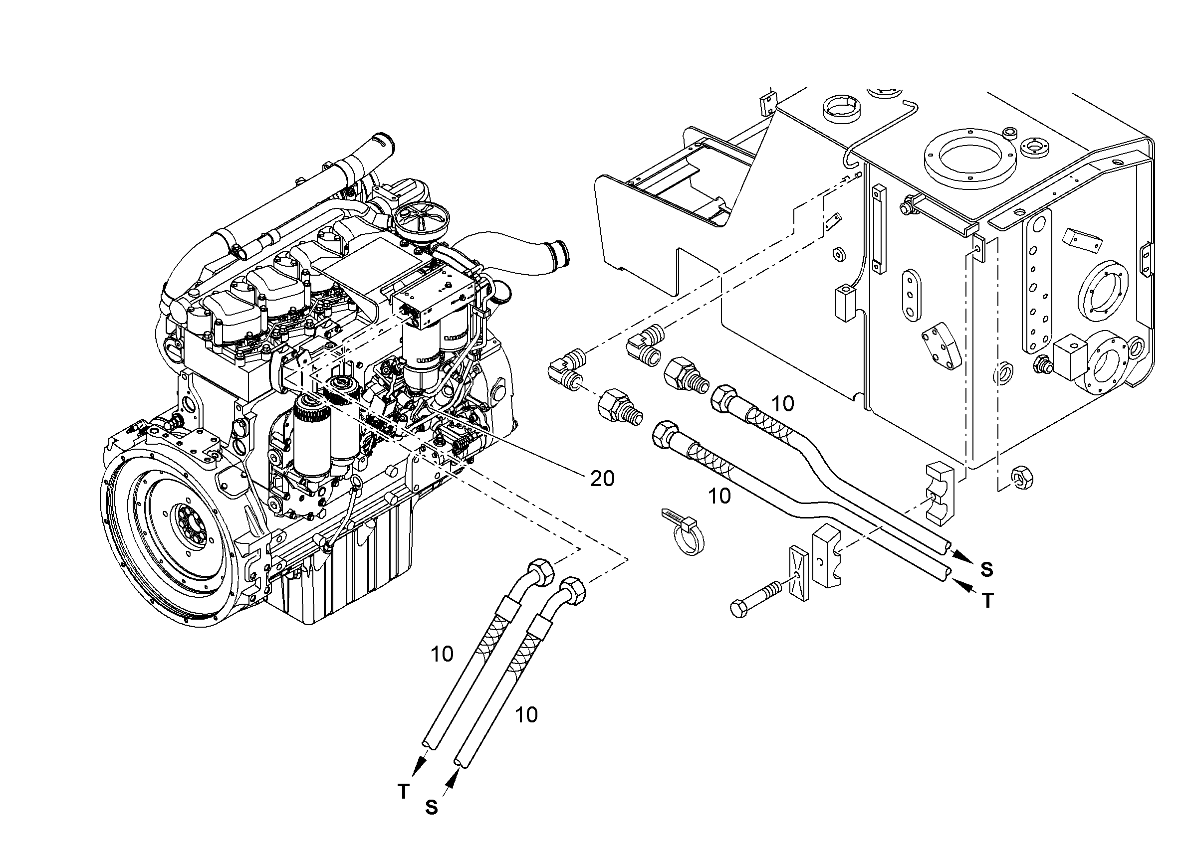 ШЛАНГ ТОПЛИВНЫЙ 8X1000 10099906 LIEBHERR