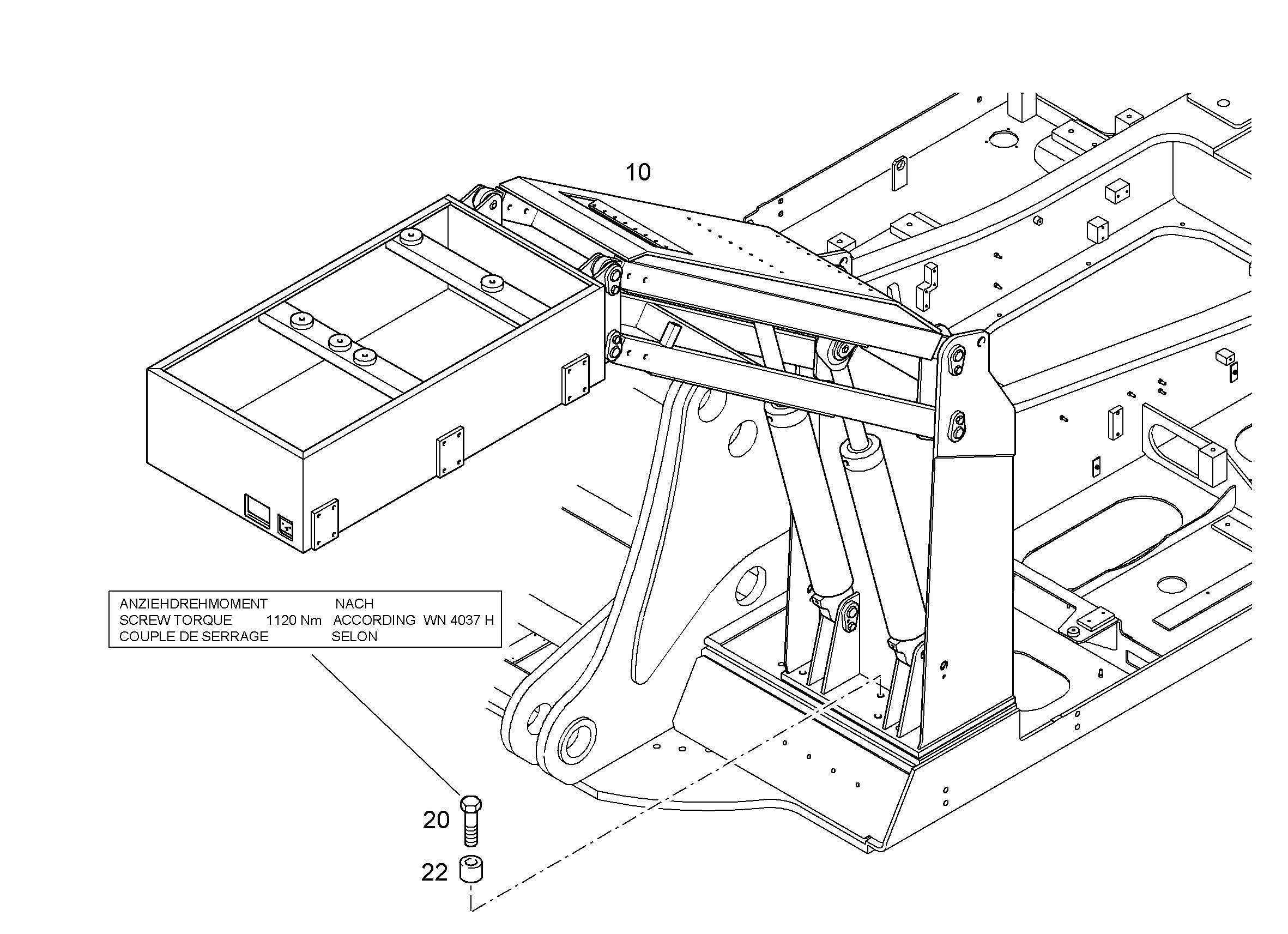 МЕХАНИЗМ ПОДЪЕМА КАБИНЫ 10300932 LIEBHERR