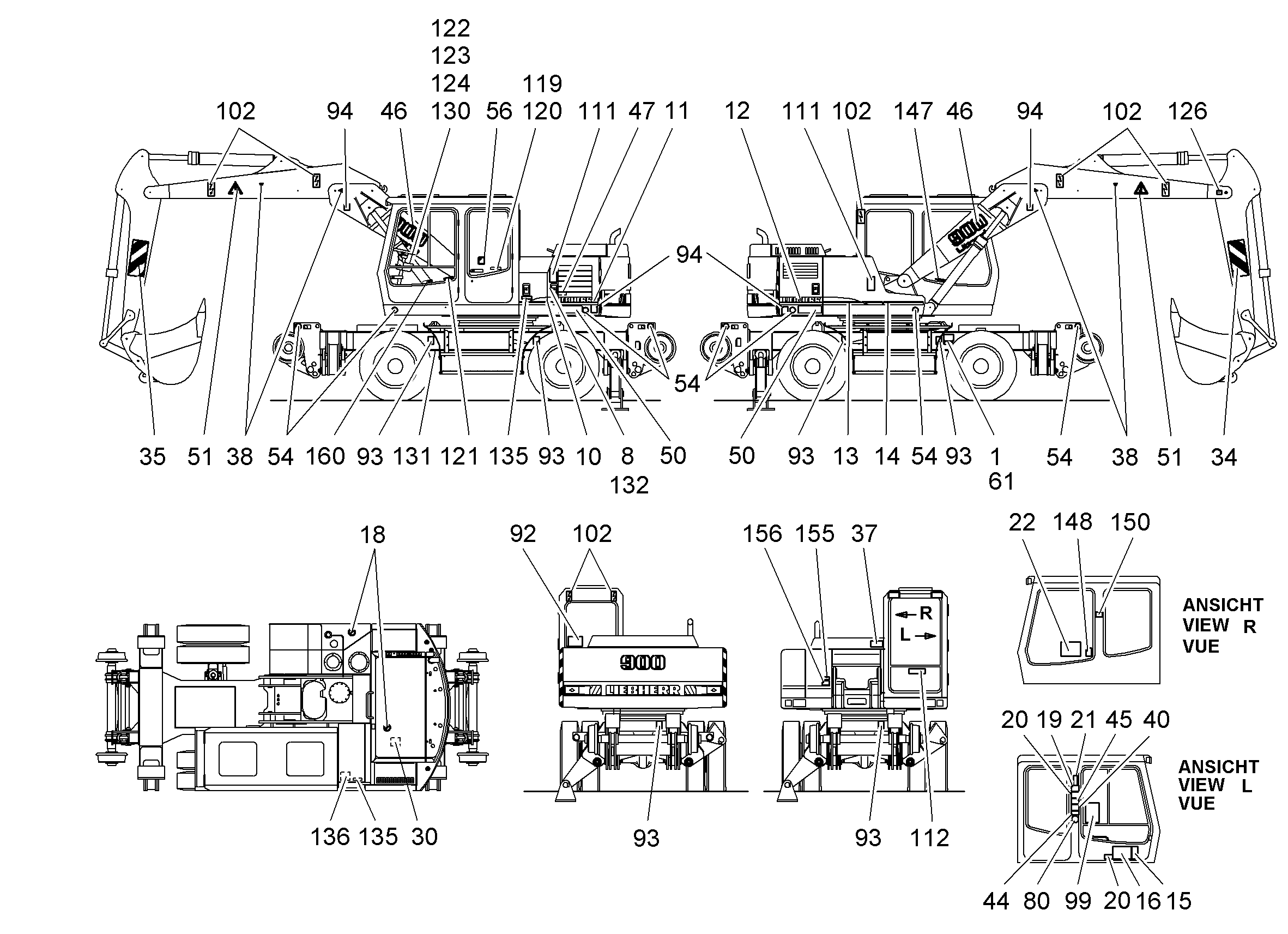 НАКЛЕЙКА AUF/ZU 200mmX140mm 9596366 LIEBHERR