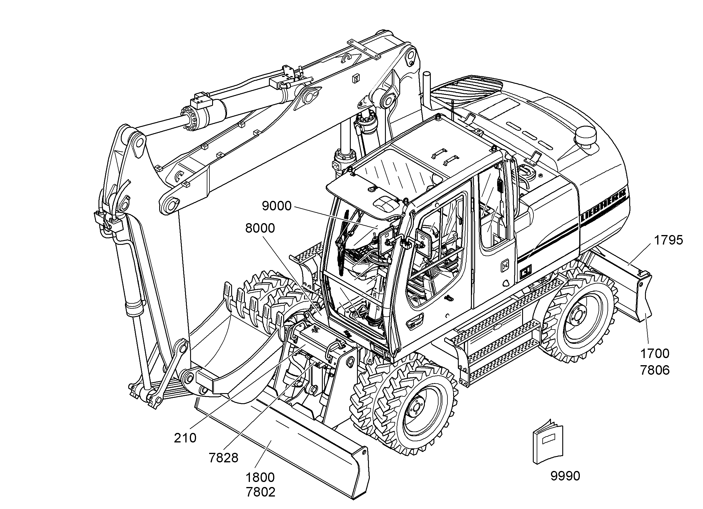 ШАССИ ТАБЛИЧКА СПЕРЕДИ+СЗАДИ 9596762 LIEBHERR