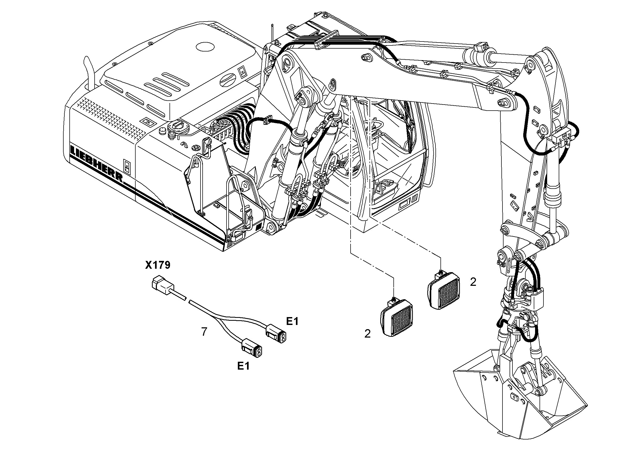 ПРОЖЕКТОР ДОП. С ЗАЩИТОЙ 9641869 LIEBHERR