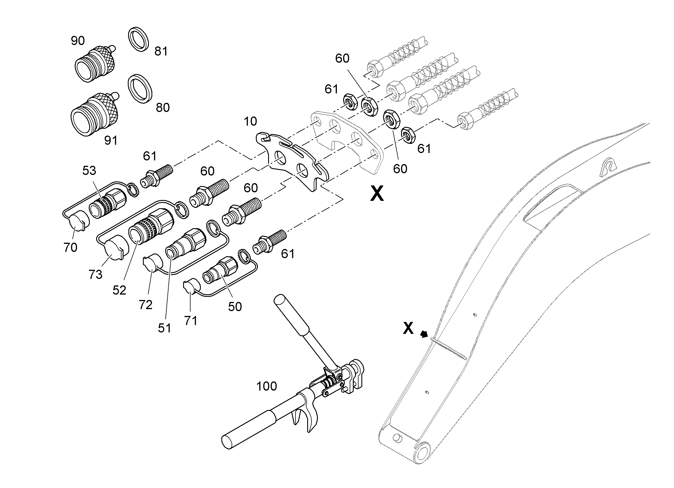 ШТУЦЕР РЕЗЬБ.Д/ПЕРЕГОРОДКИ SWDSS 25 3/4 10324980 LIEBHERR