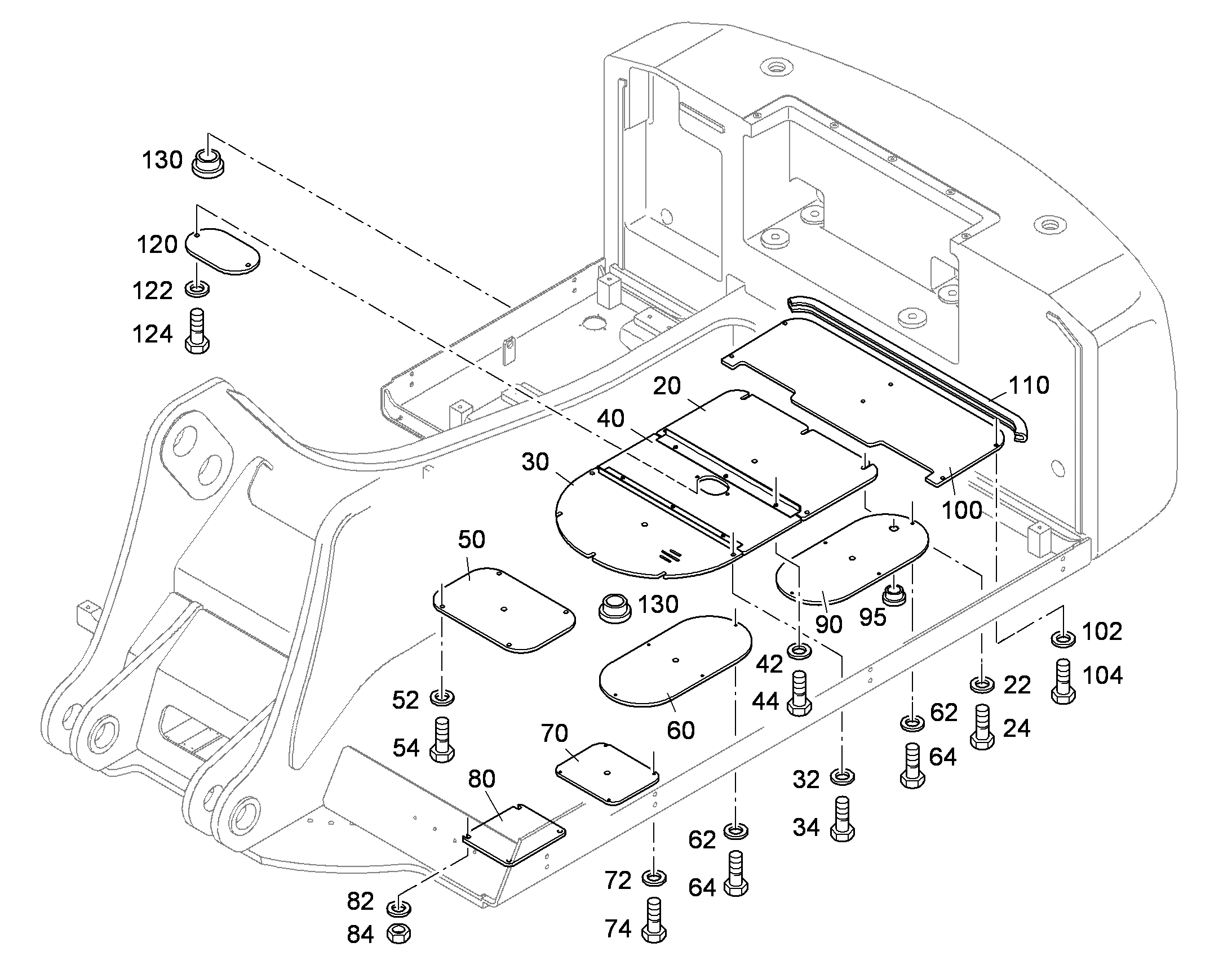 ЗАЩИТНЫЙ ЛИСТ НИЖНИЙ 9613471 LIEBHERR