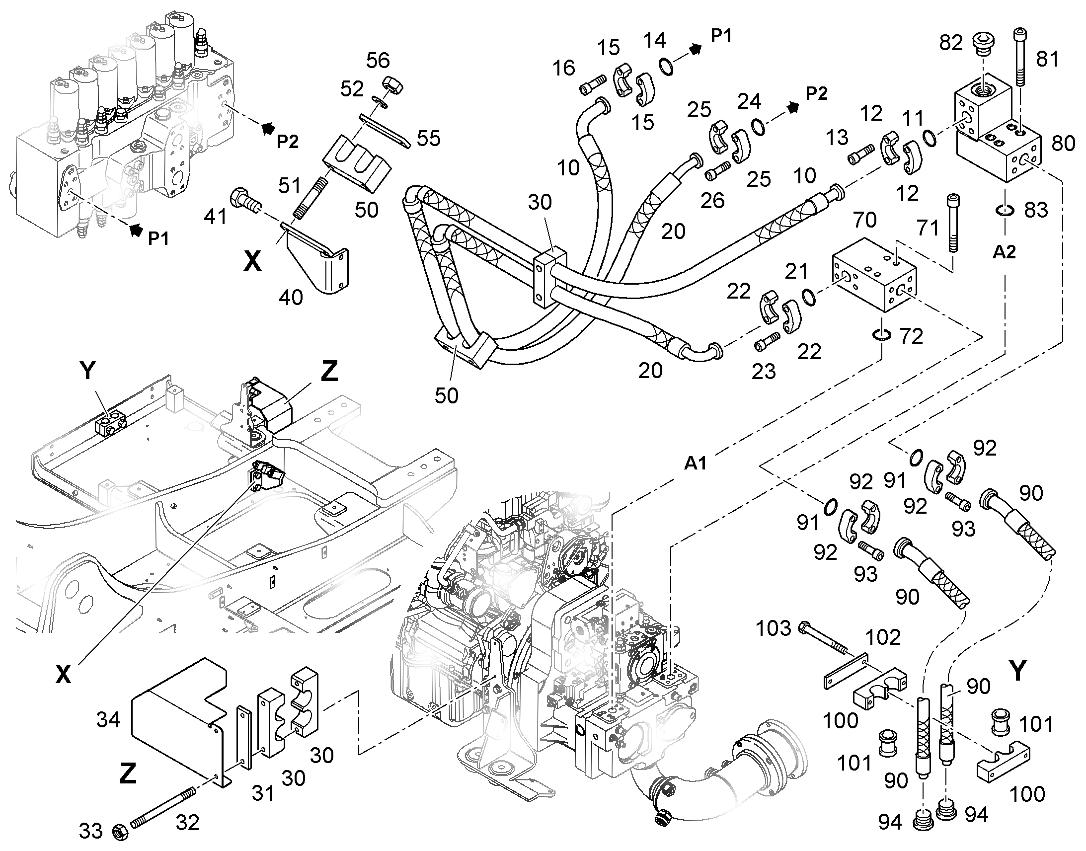 ШЛАНГ 25X1680,HUELSE,3TE,250/915 10326174 LIEBHERR