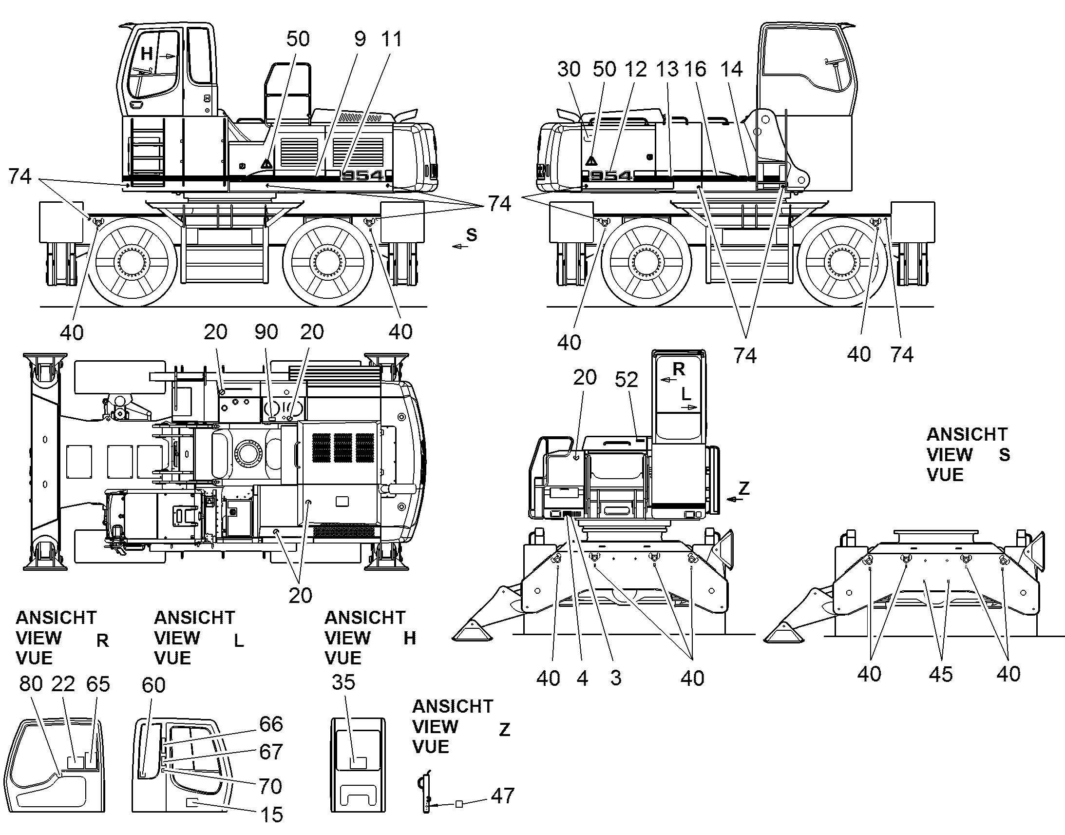 ТАБЛИЧКА СИМВОЛОВ ОБСЛУЖИВАНИЯ 11437975 LIEBHERR