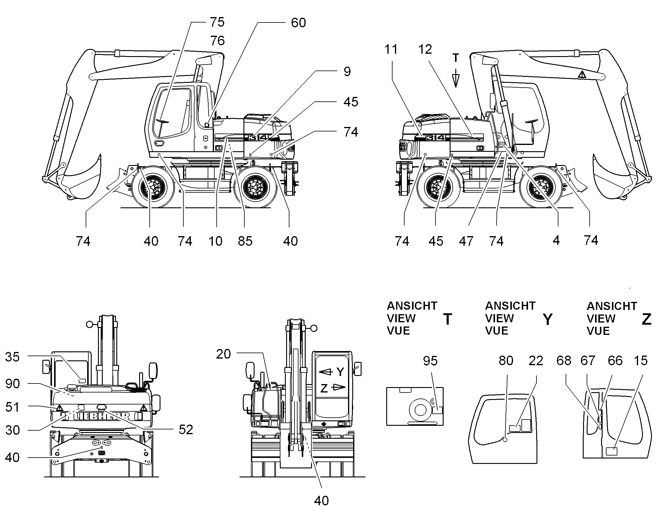 НАКЛЕЙКА СЛЕВА 314 880mmX140mm 9620399 LIEBHERR