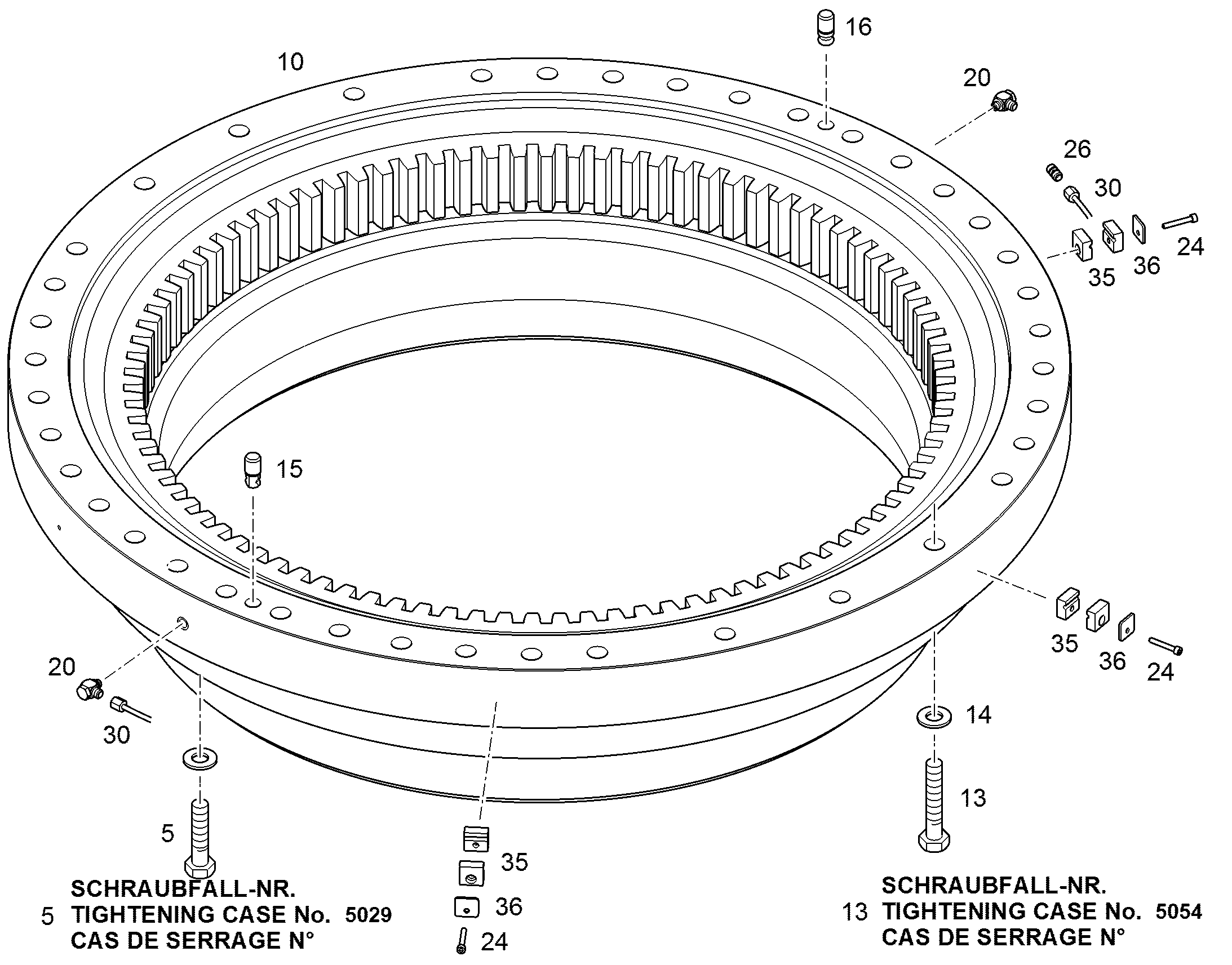 БОЛТ С ШЕСТИГРАННОЙ ГОЛОВКОЙ ISO 4014 M24X125 10.9 FLZN 10340338 LIEBHERR