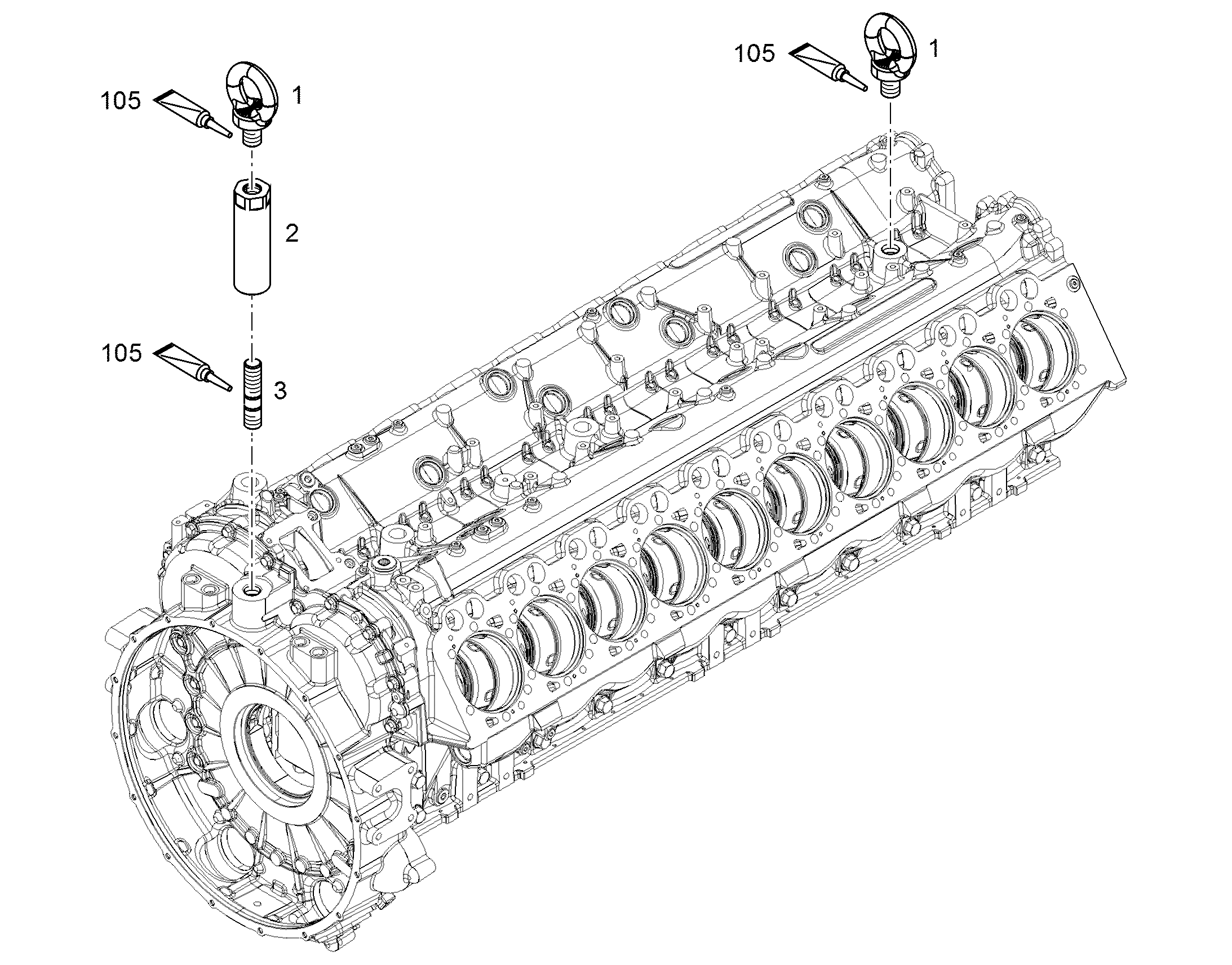 ШПИЛЬКА DIN 6379 M36X160 8.8 FLZN 12209804 LIEBHERR
