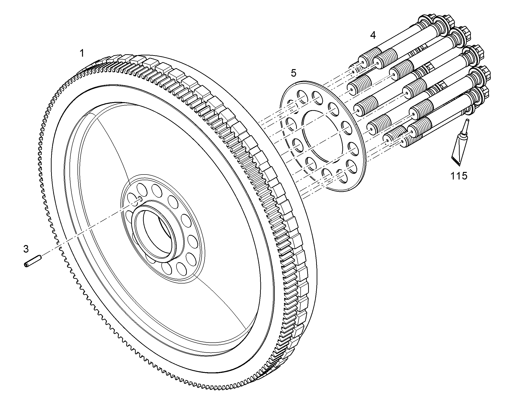 ВИНТ С ШЕСТИГРАННОЙ ГОЛОВКОЙ M24X1,5X155 10.9 E32 11348276 LIEBHERR