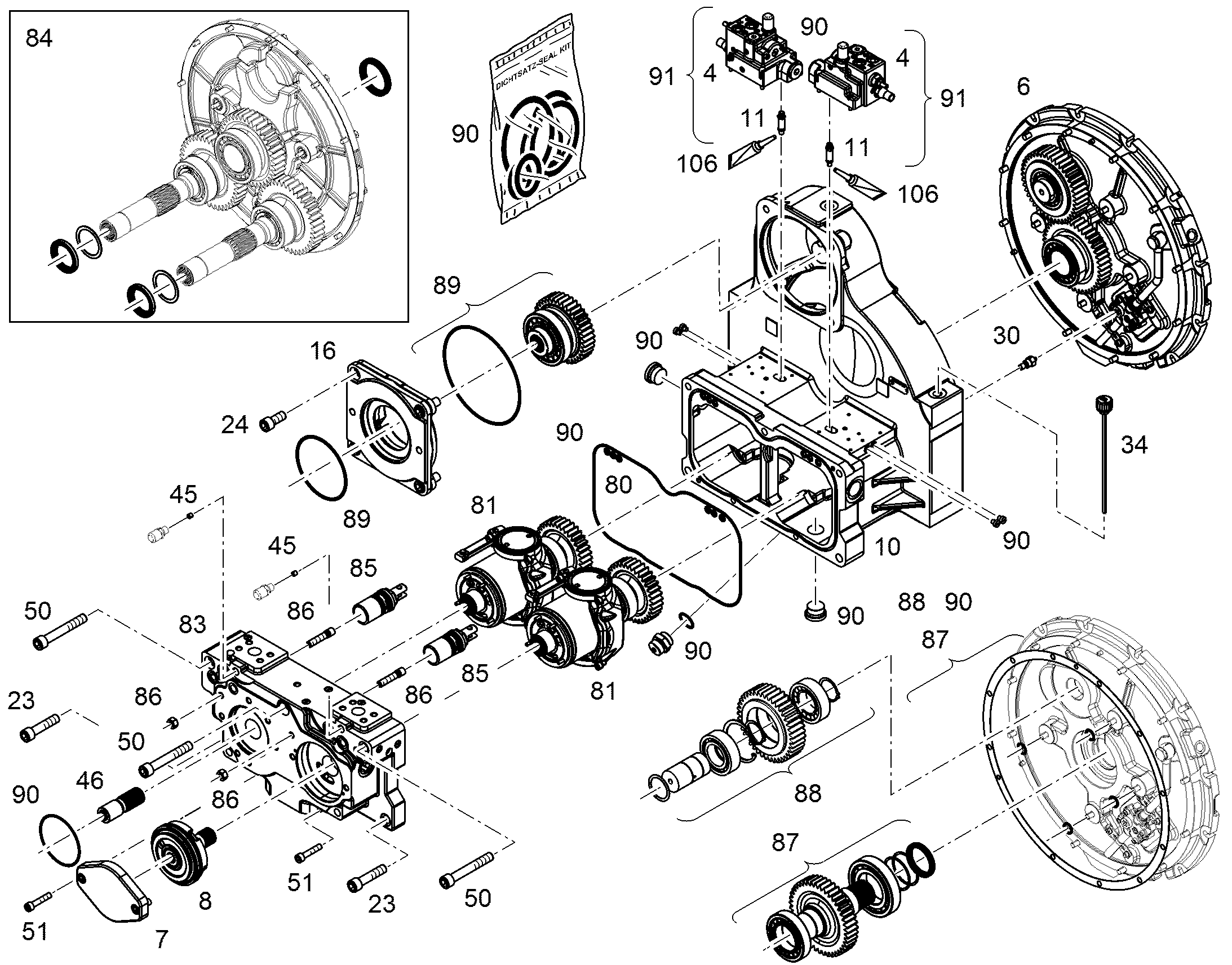 КОМПЛЕКТ УПЛОТНЕНИЙ В СБОРЕ NG 108 (D) 12409899 LIEBHERR