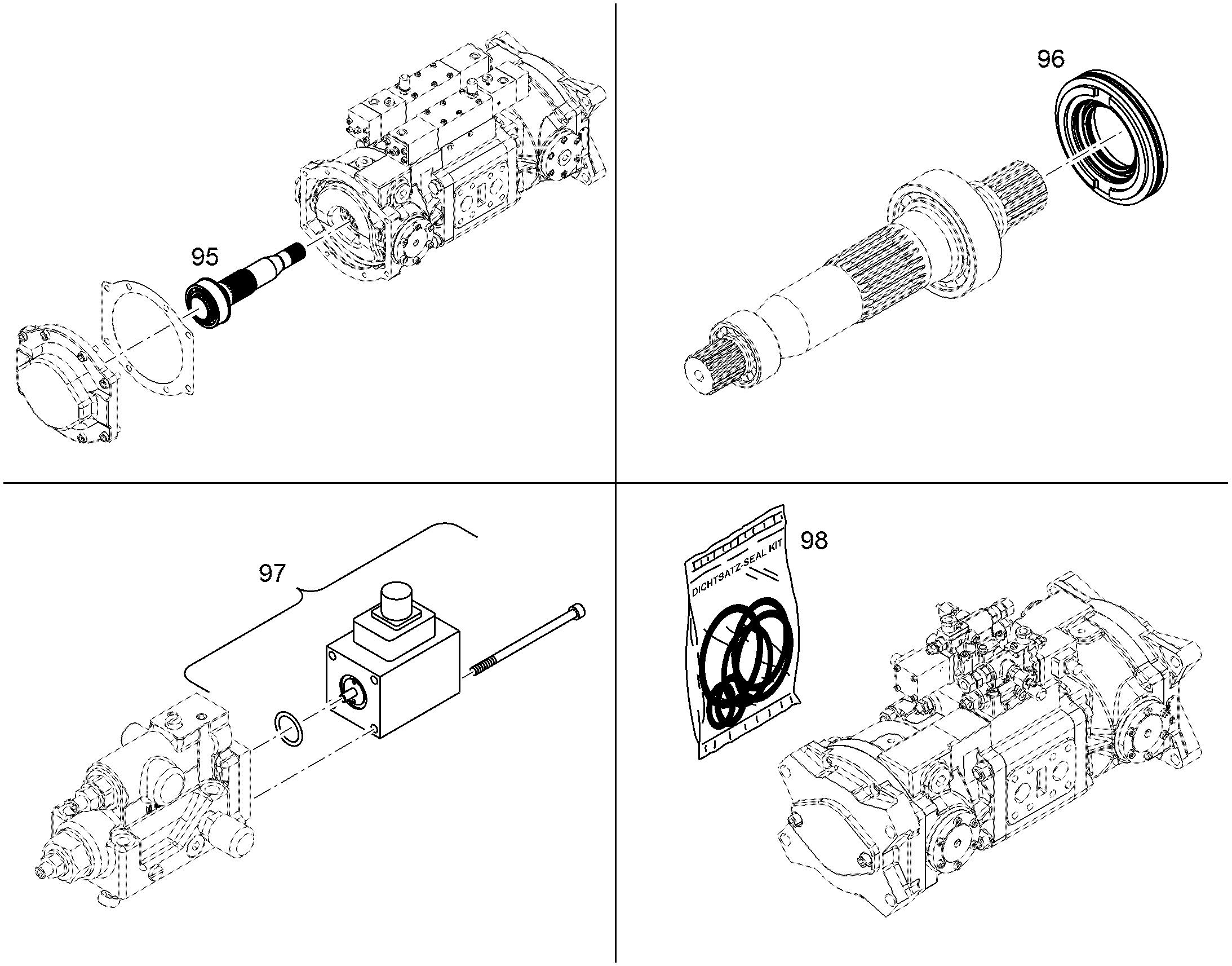 КОМПЛЕКТ УПЛ-Й ДВОЙН. НАСОСА NG 140 9076882 LIEBHERR