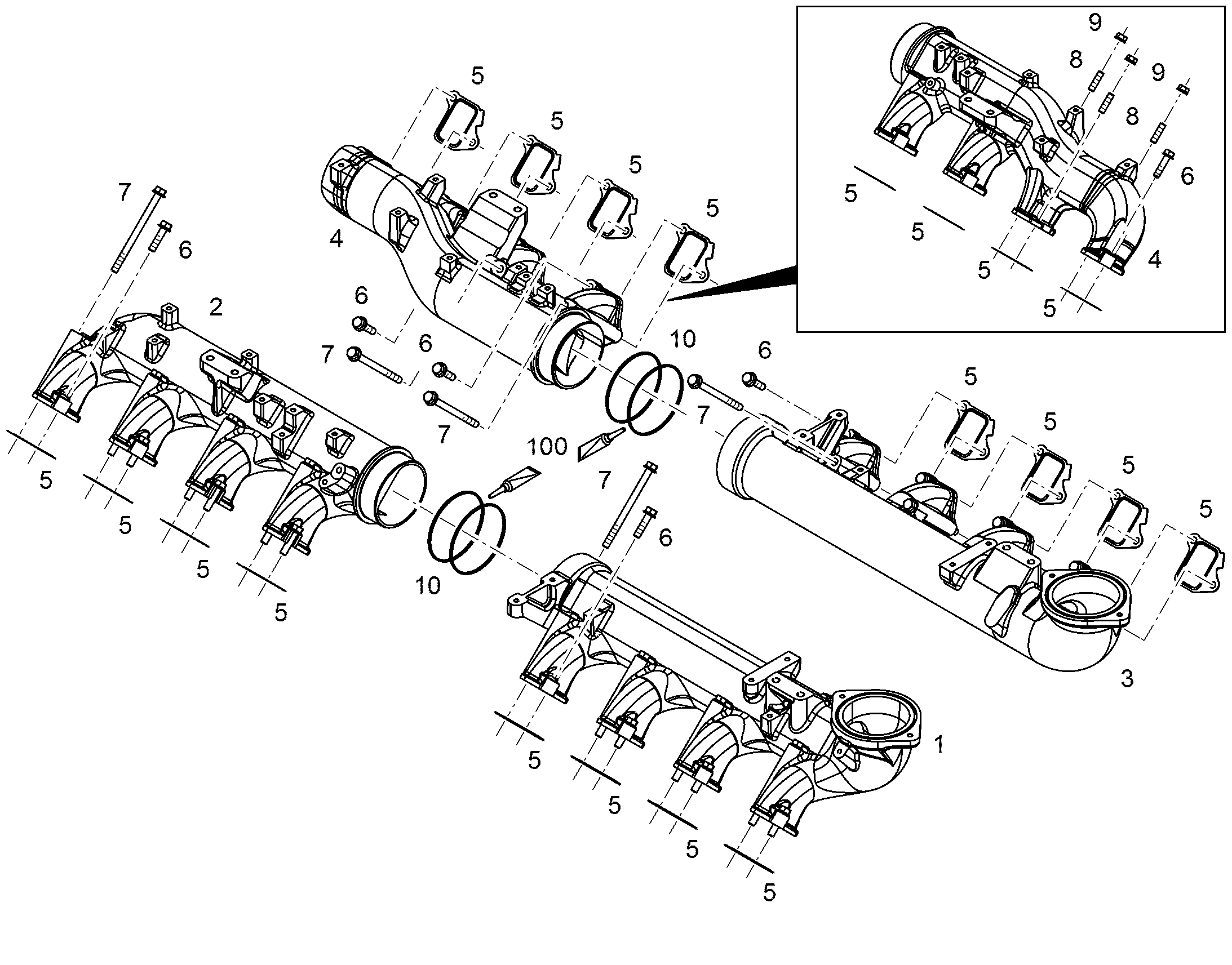 ПРАВЫЙ ВОЗДУХОЗАБОРНИК 12408448 LIEBHERR