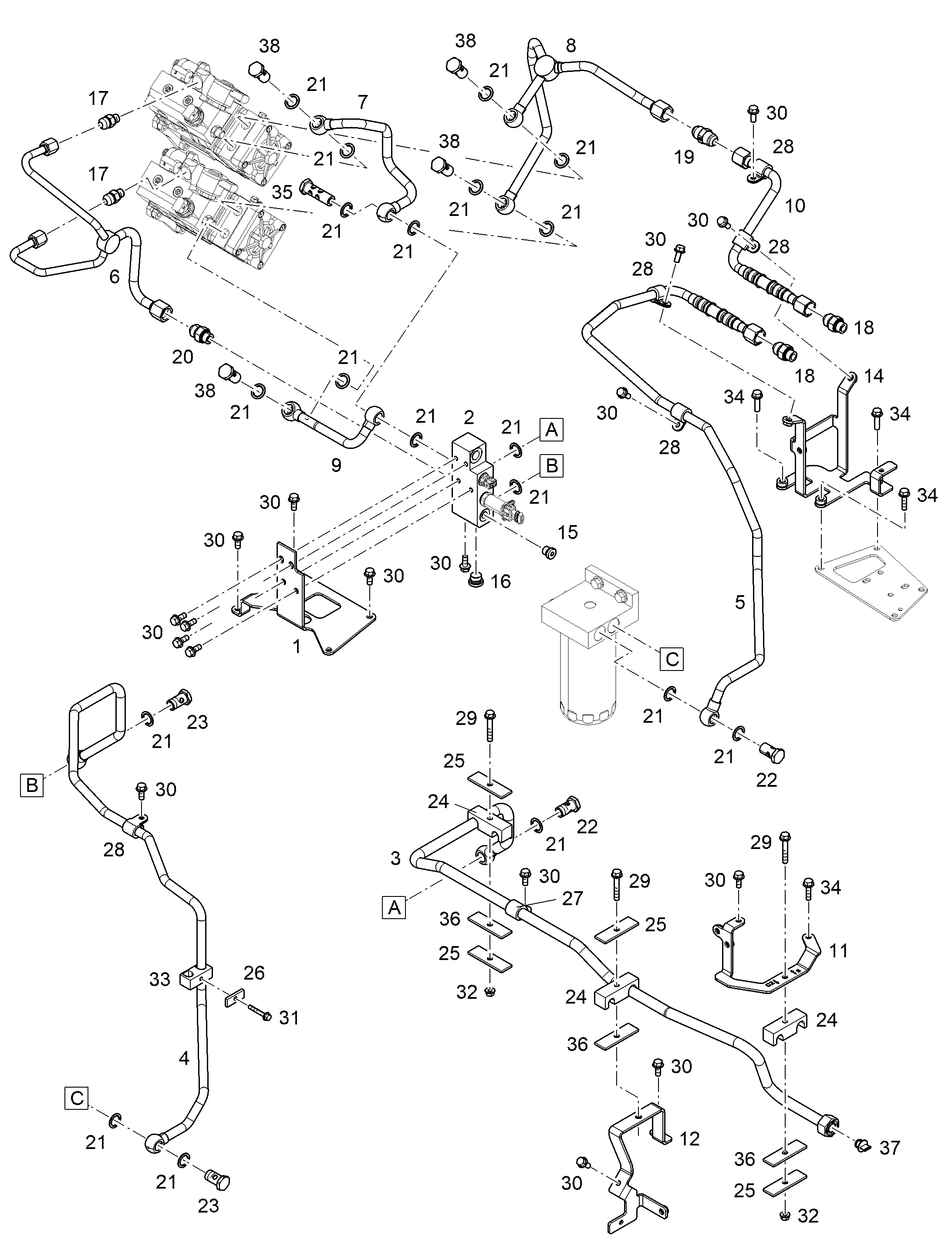 ТОПЛИВОПРОВОД 15X1,5 12457712 LIEBHERR