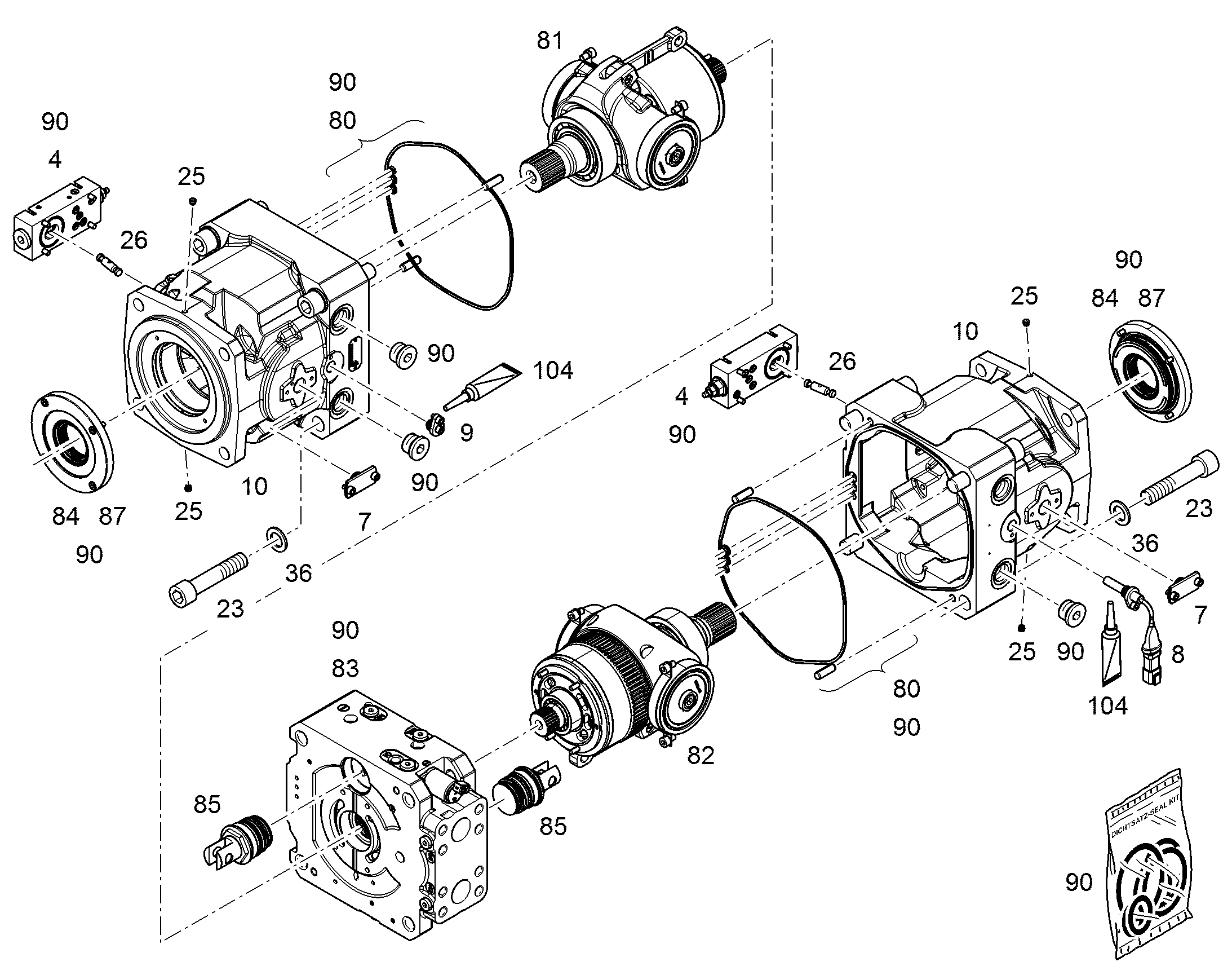 РЕМКОМЛЕКТ,КОРПУС ПОДСОЕДИНЕНИ NG 165-165 (D) 12470296 LIEBHERR