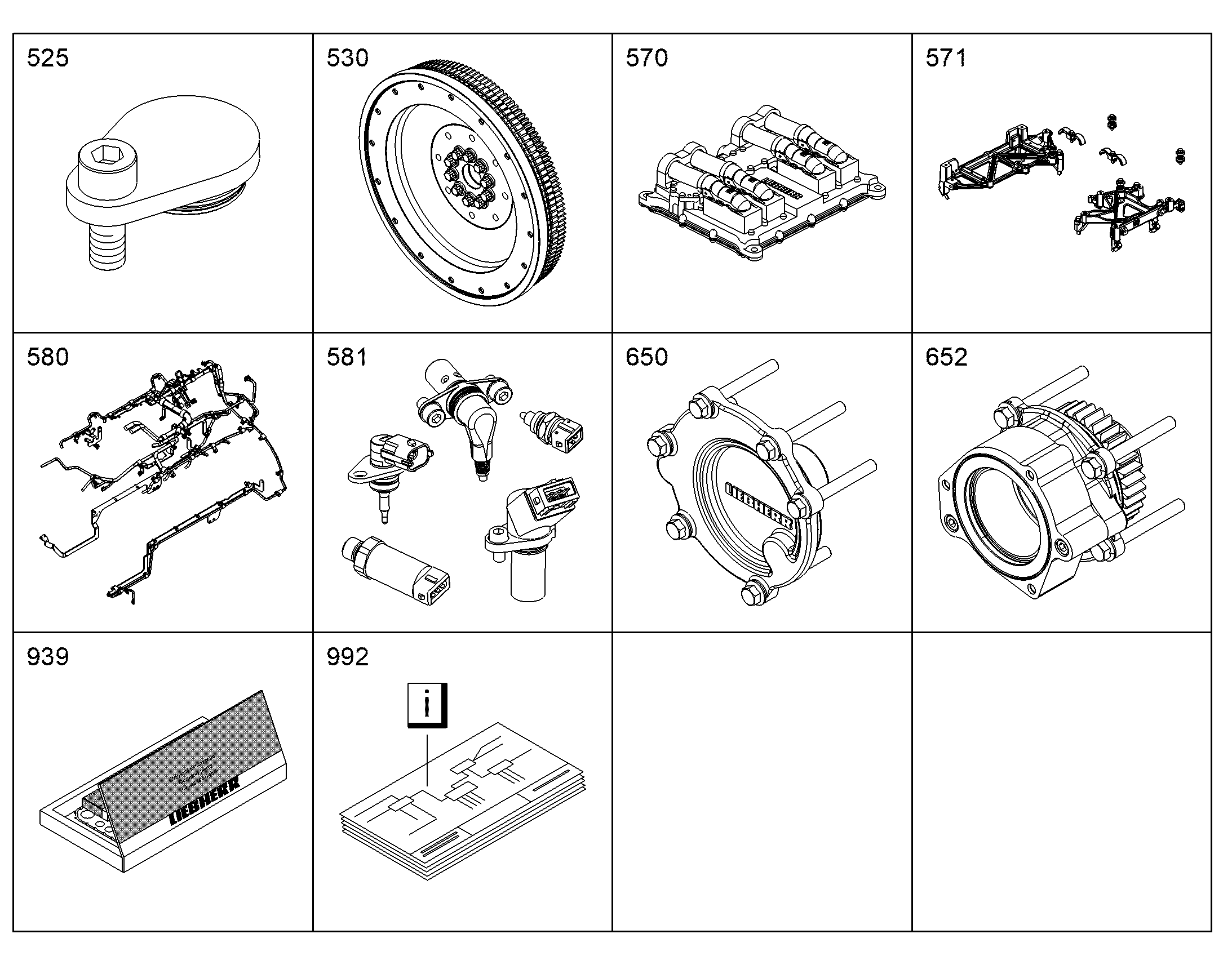 ЭЛЕКТРИКА ДВИГАТЕЛЯ D9508 A7 12416118 LIEBHERR
