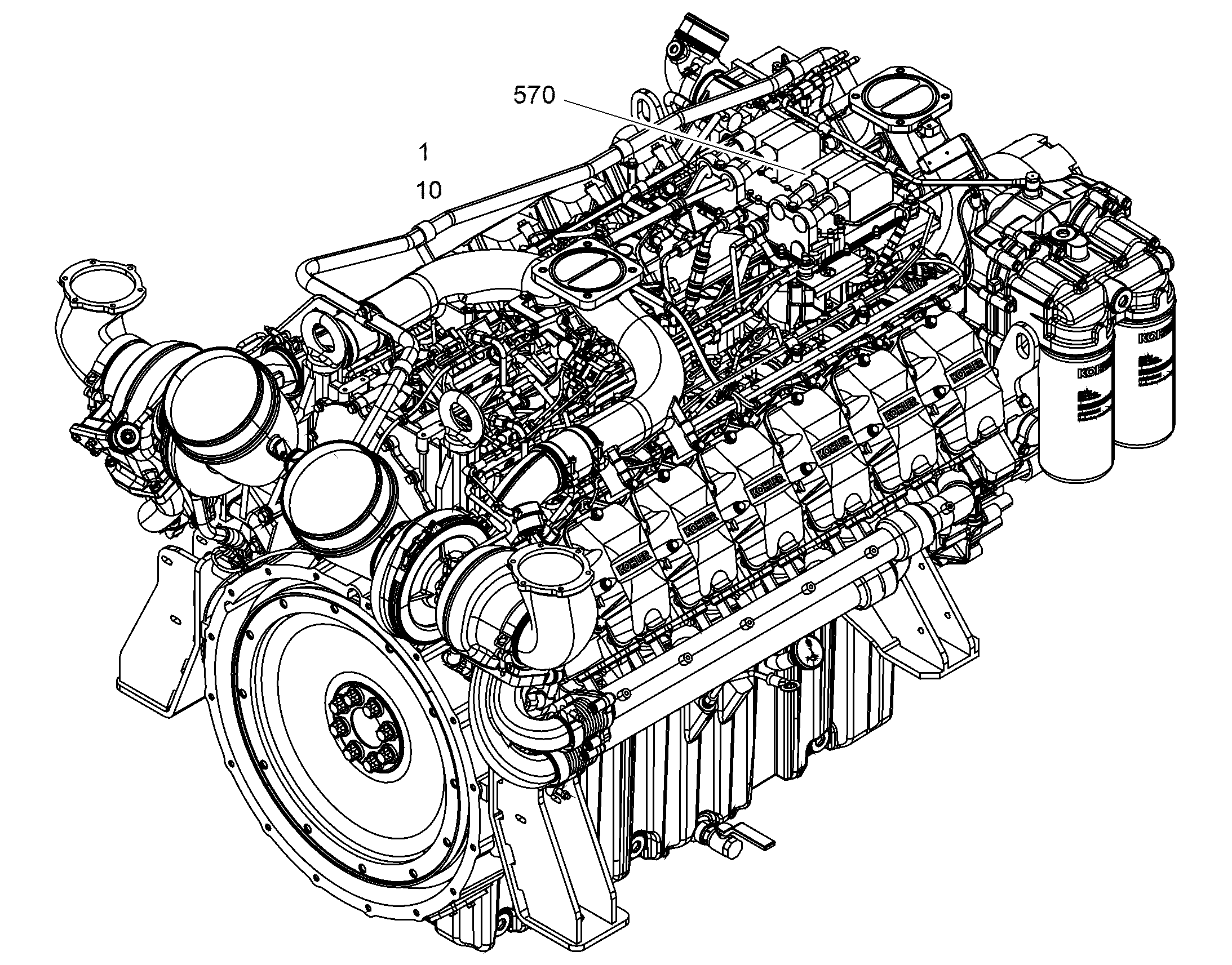DIESEL ENGINE CONFIDENTIAL D9612 A7-00 1114 kW 12487970 LIEBHERR