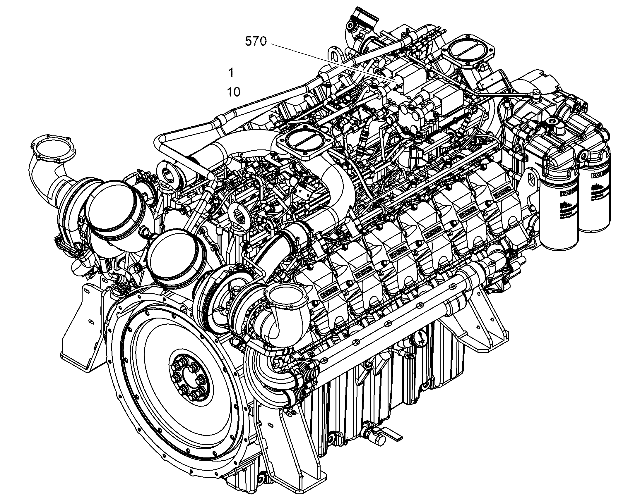 DIESEL ENGINE CONFIDENTIAL D9612 A7-00 979 kW 12487969 LIEBHERR