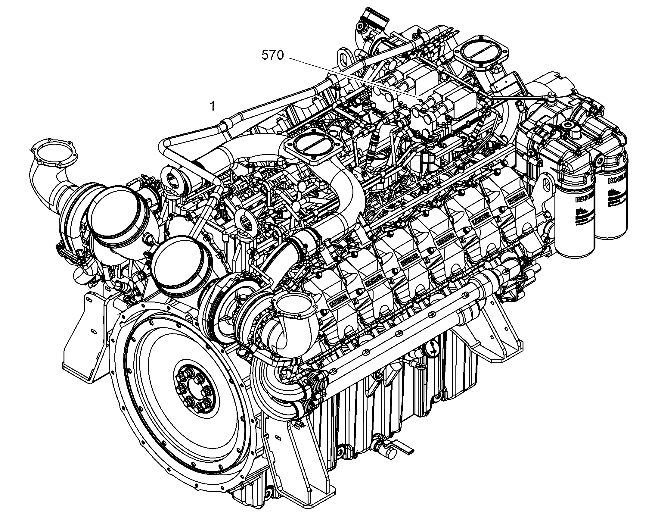 DIESEL ENGINE CONFIDENTIAL D9612 A7-00 979 kW 12502124 LIEBHERR