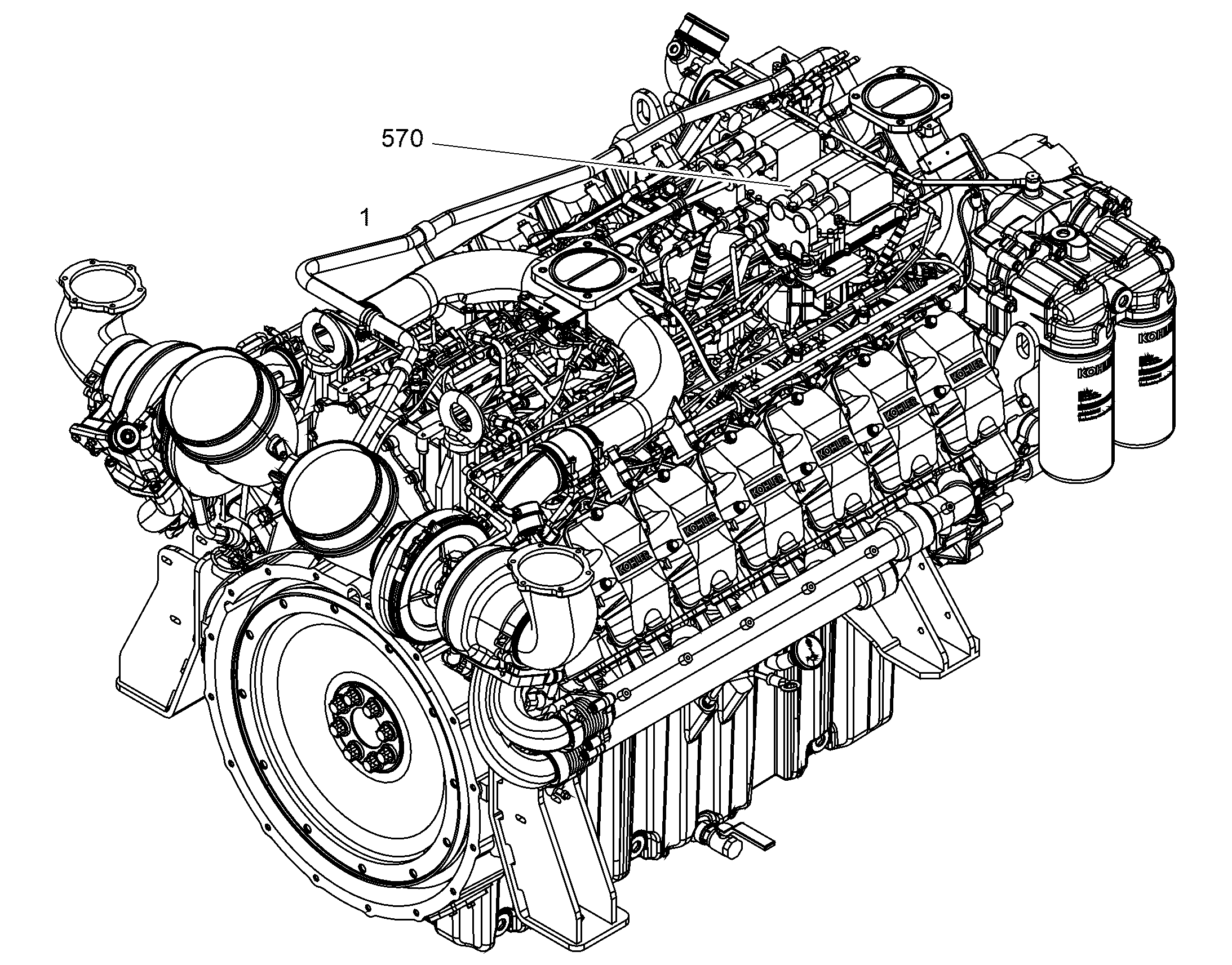 DIESEL ENGINE CONFIDENTIAL D9612 A7-00 1114 kW 12502125 LIEBHERR