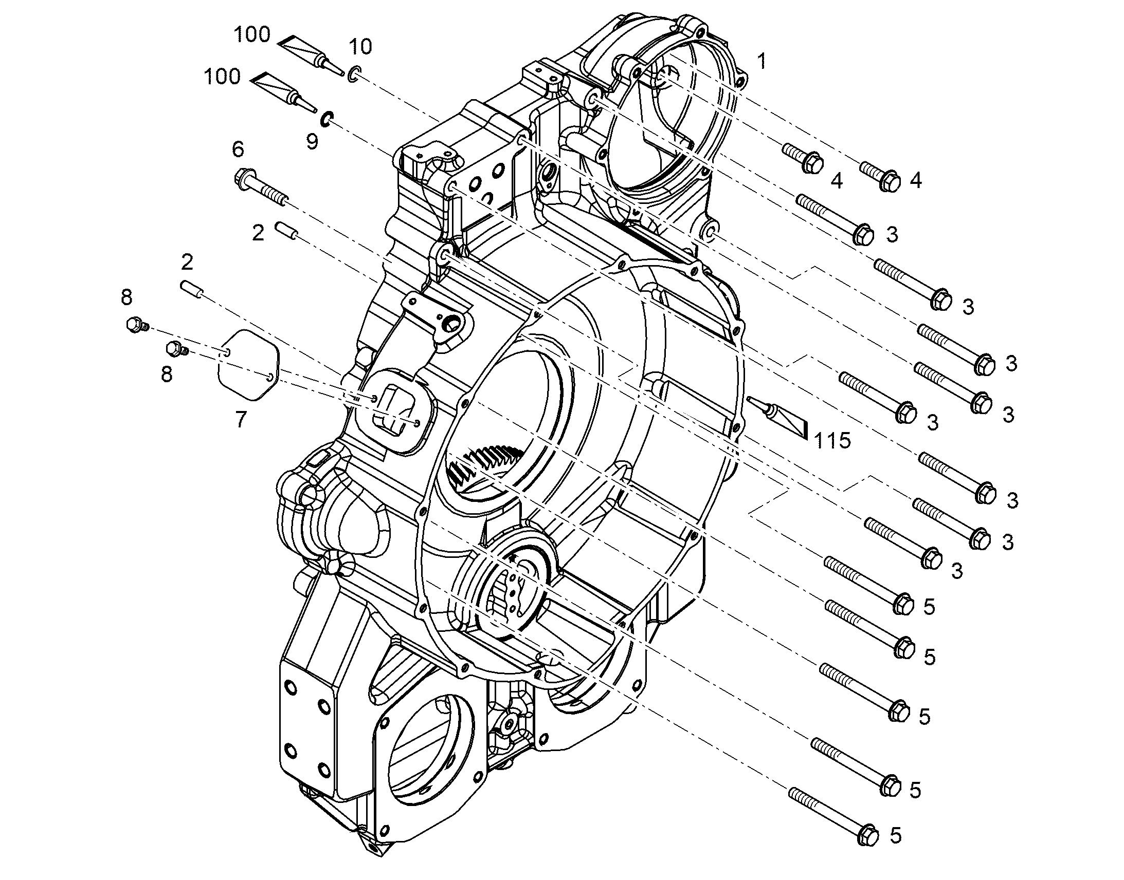 КАРТЕР МАХОВИКА МОНТИРОВАН SAE 1 12567776 LIEBHERR