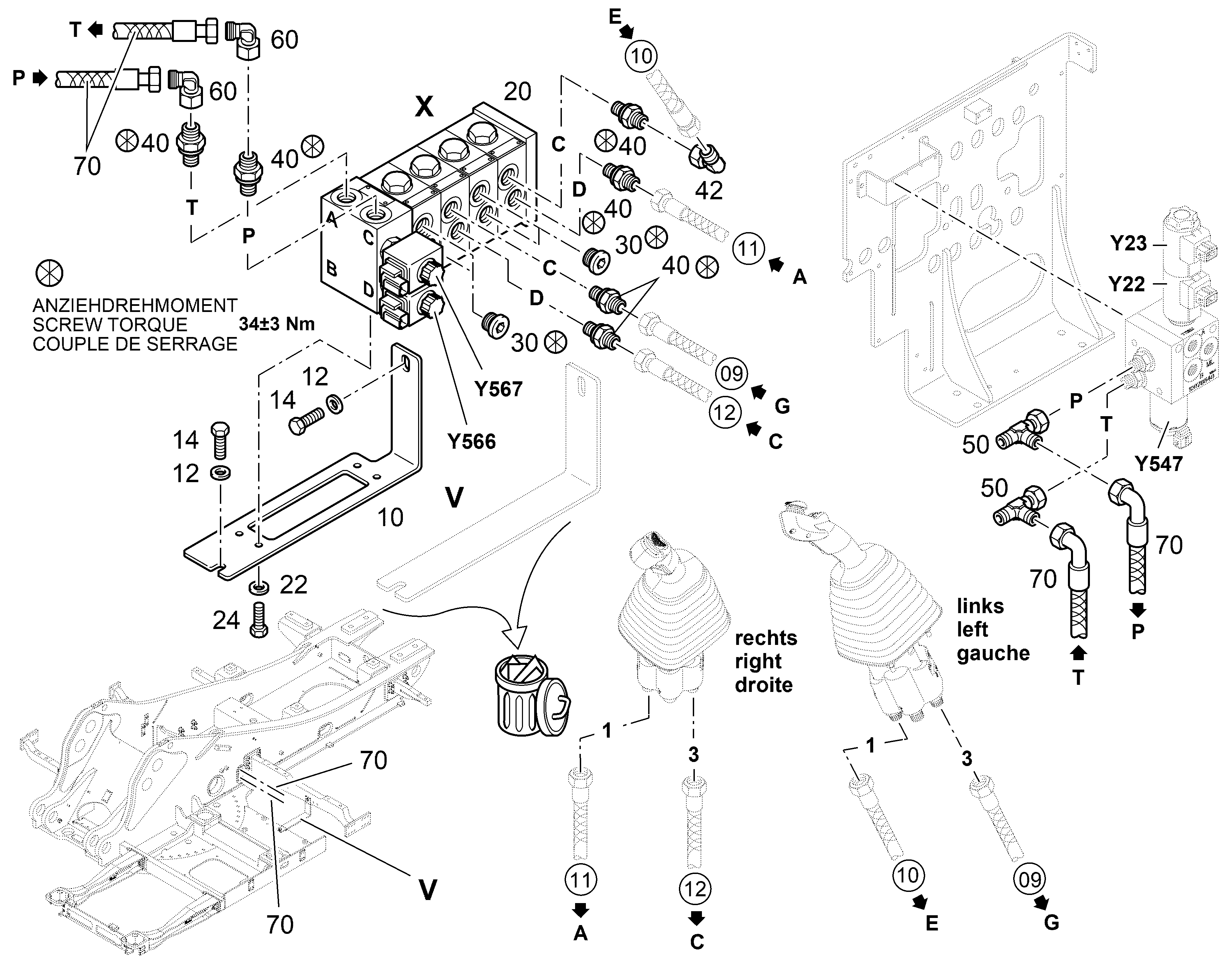 СХЕМА ГИДРАВЛИКИ A924 94089221 LIEBHERR
