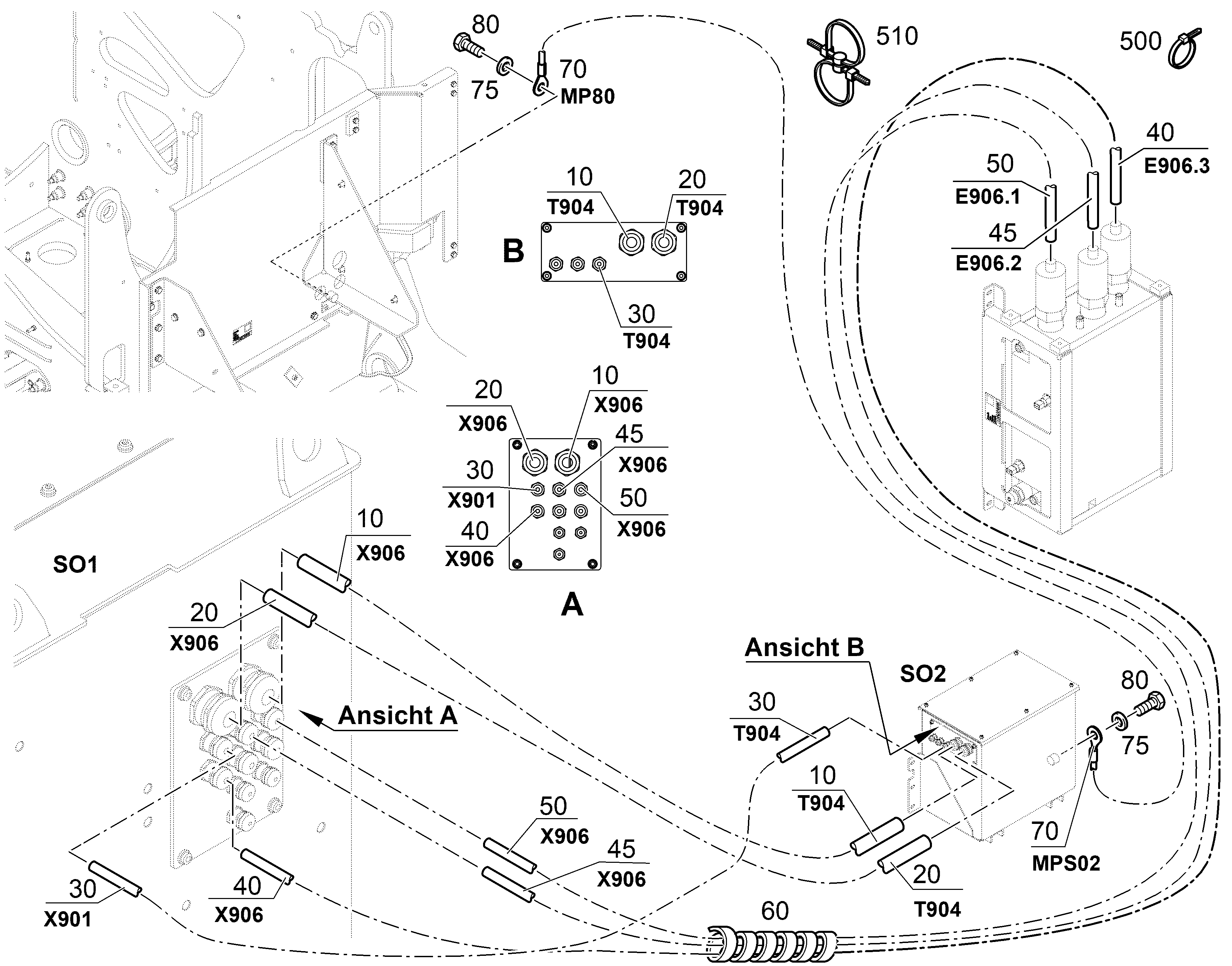 КАБЕЛЬ СОЕДИНЕНИЯ С КОРПУСОМ SO2 12445379 LIEBHERR