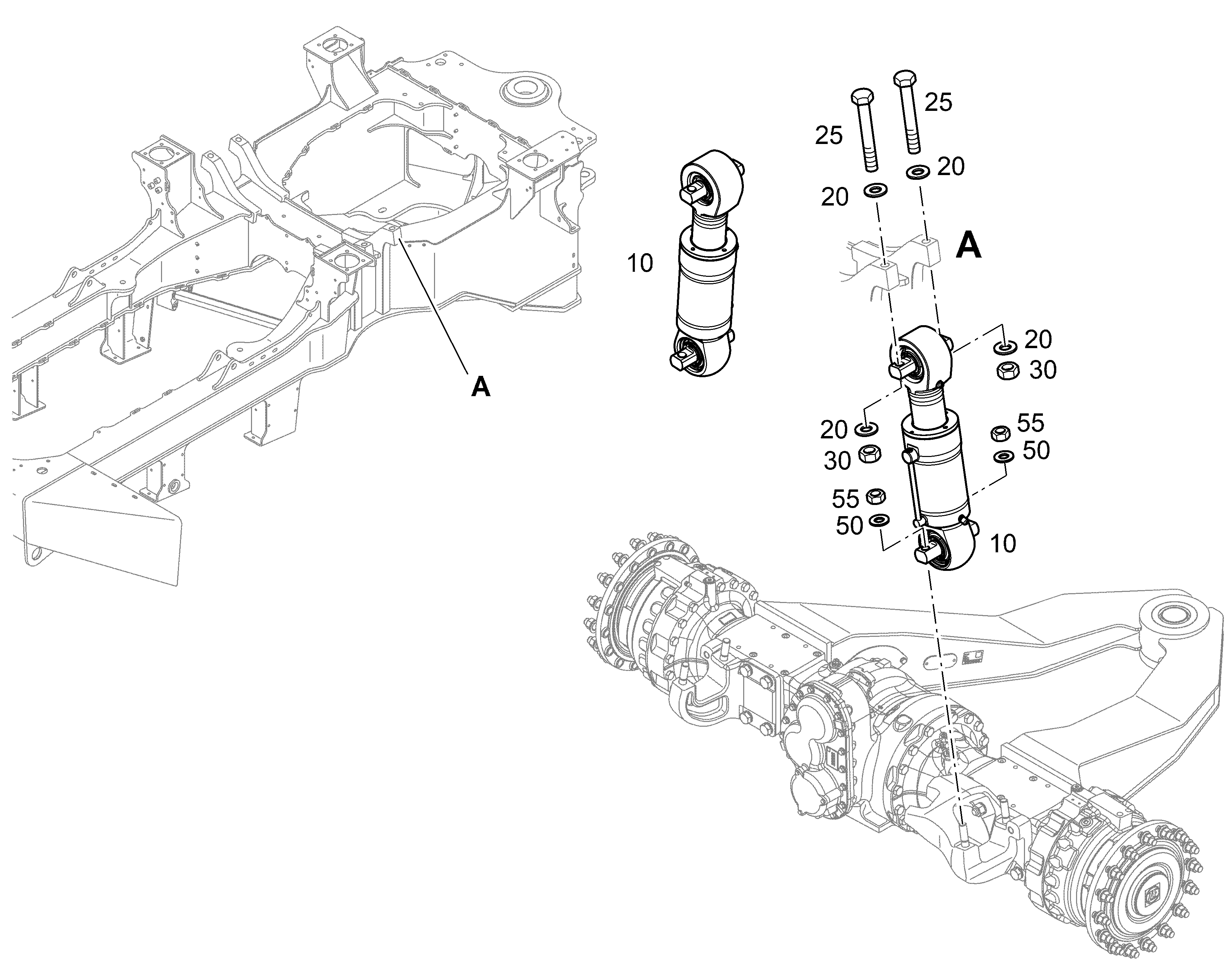 SPRING LOADED CYLINDER 12454821 LIEBHERR
