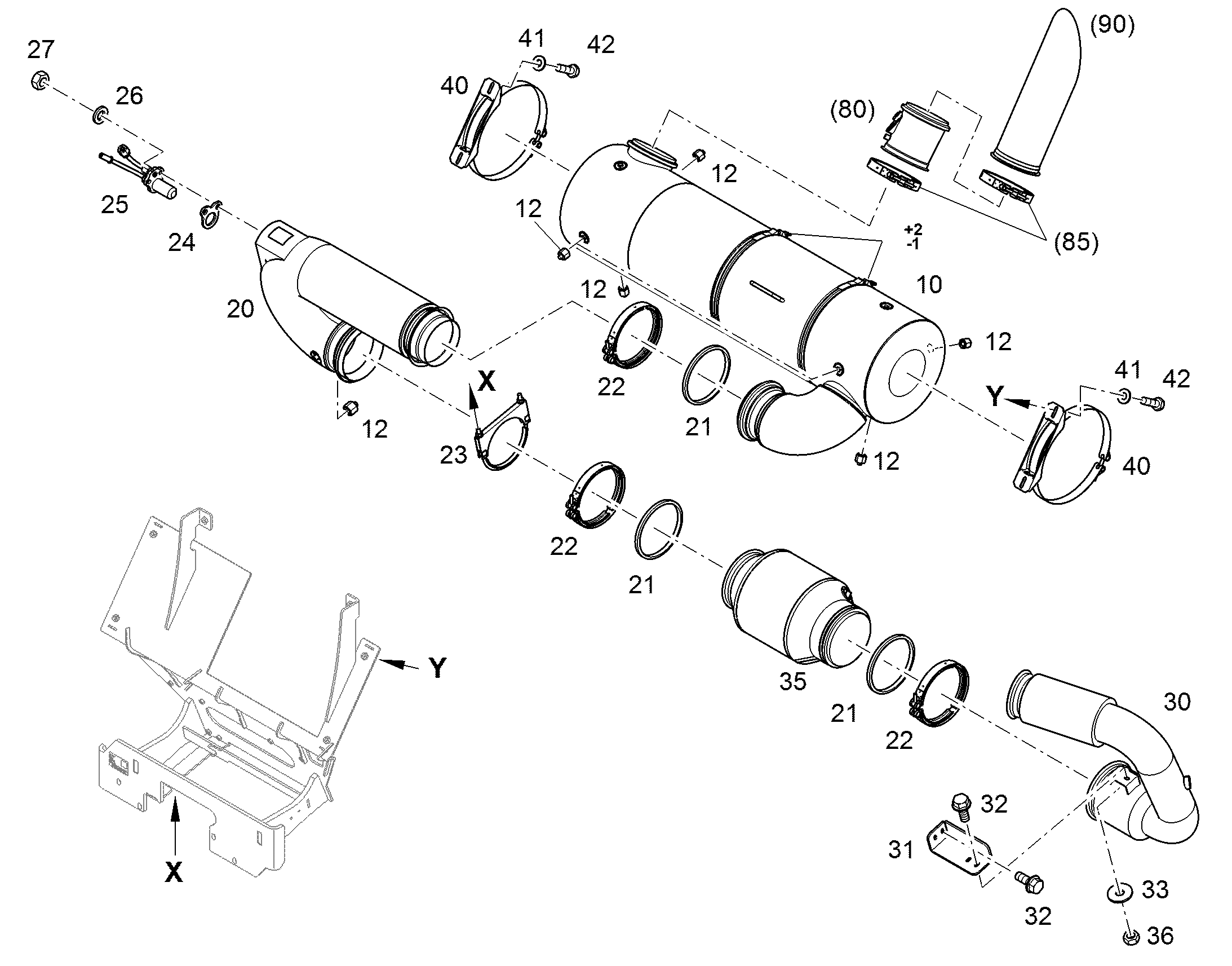 КАТАЛИТИЧ. НЕЙТРАЛИЗАТОР ОГ 12850096 LIEBHERR