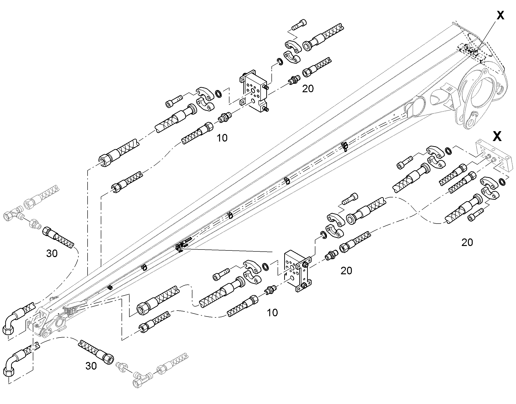 КОМПЛЕКТ ШЛАНГОВ HINTEN 12459263 LIEBHERR