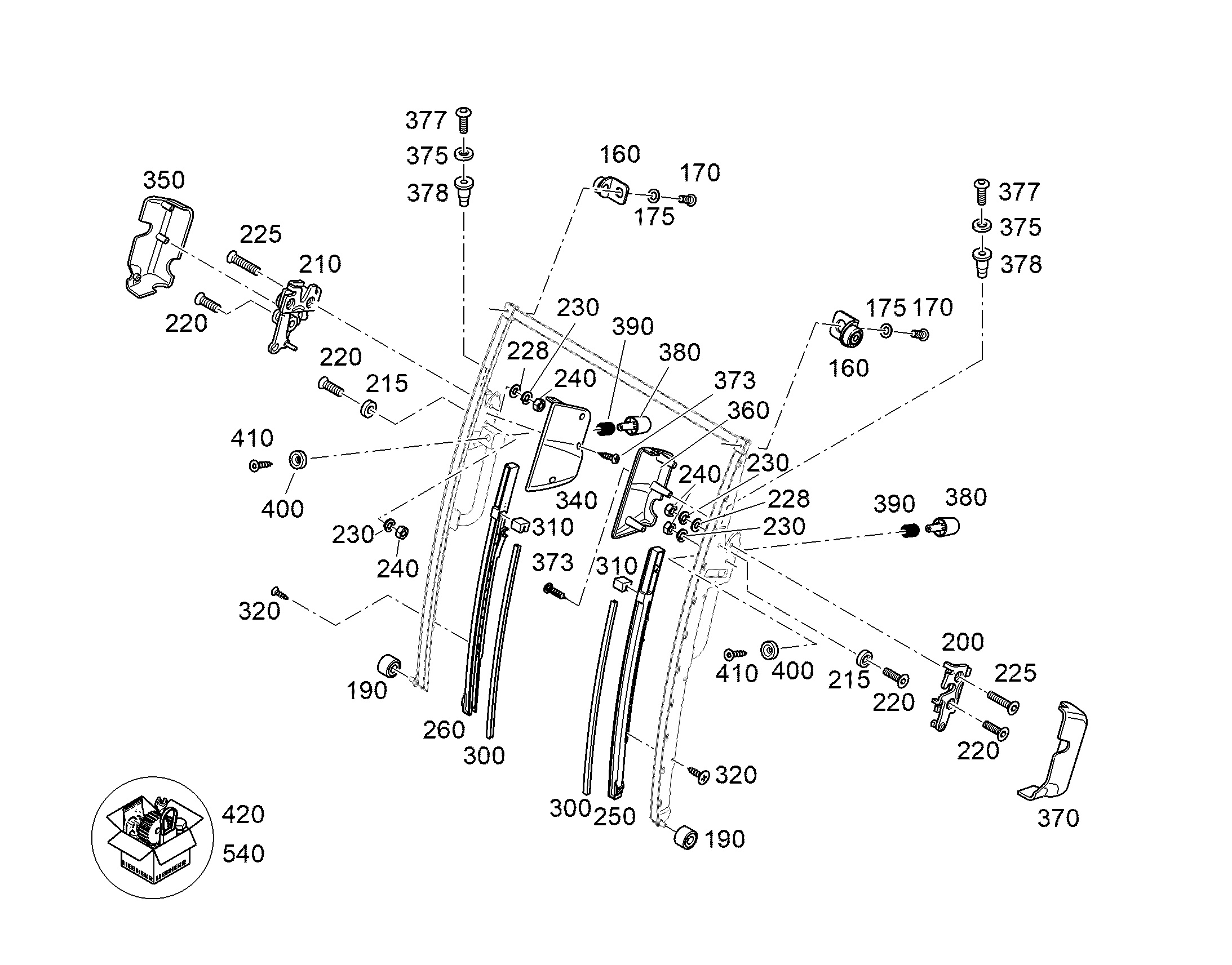 FASTENINGPIECE FRONT WINDOW 12861753 LIEBHERR