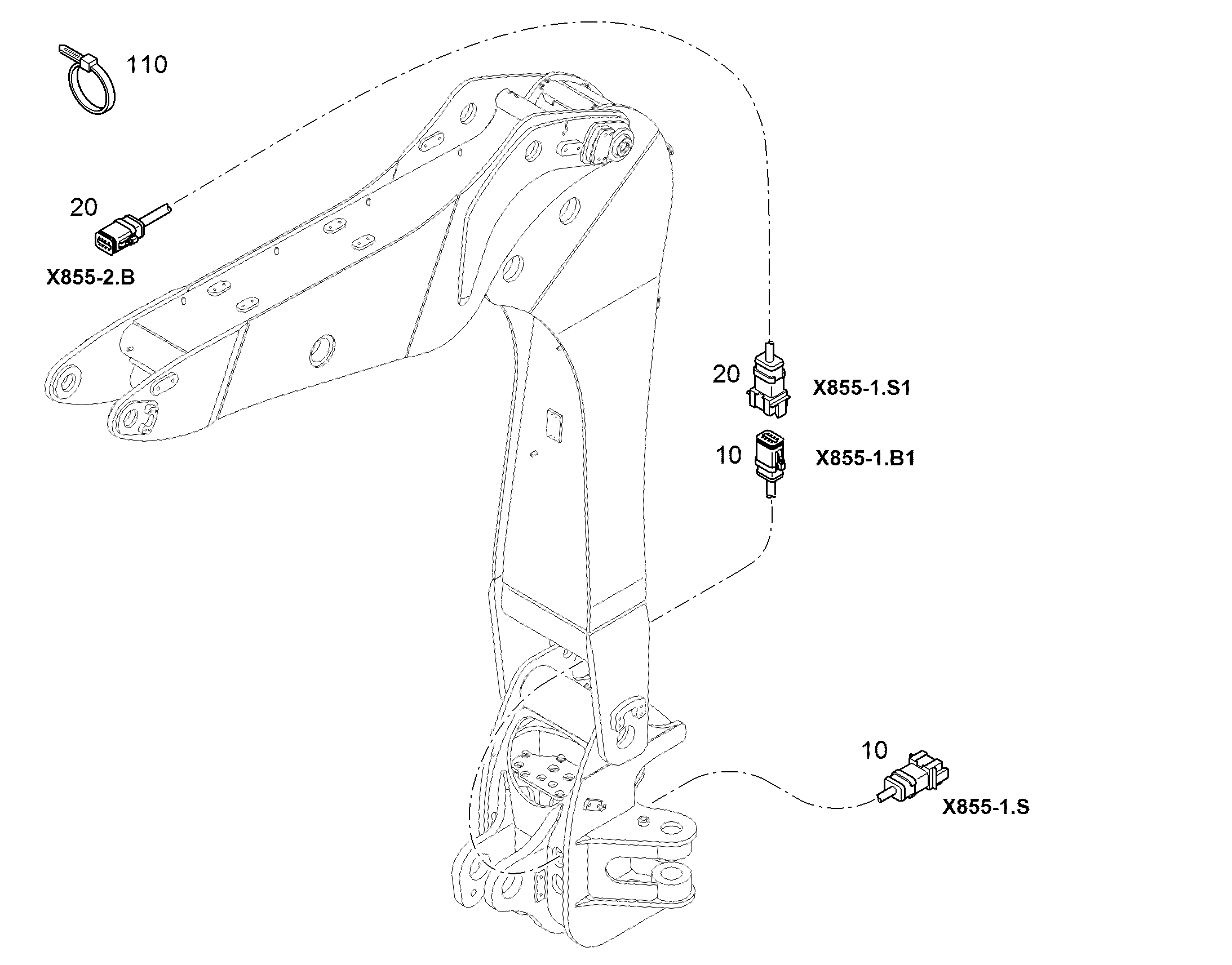 КОМПЛ.КАБЕЛЕЙ РОЗЕТКА РУКОЯТКА STECKDOSE AM STIEL 12587279 LIEBHERR