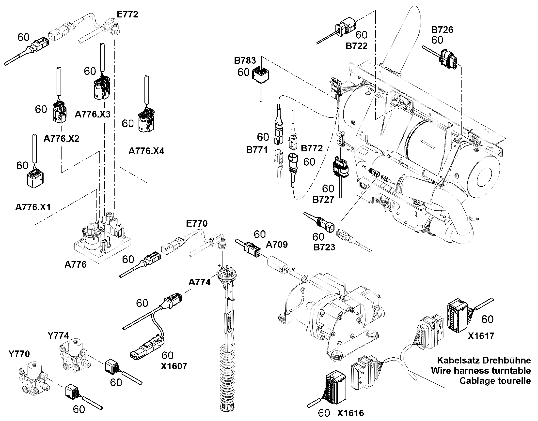 КОМПЛ.КАБЕЛЕЙ ОБРАБОТКА ОГ GRUNDGERAET-1218 12508956 LIEBHERR