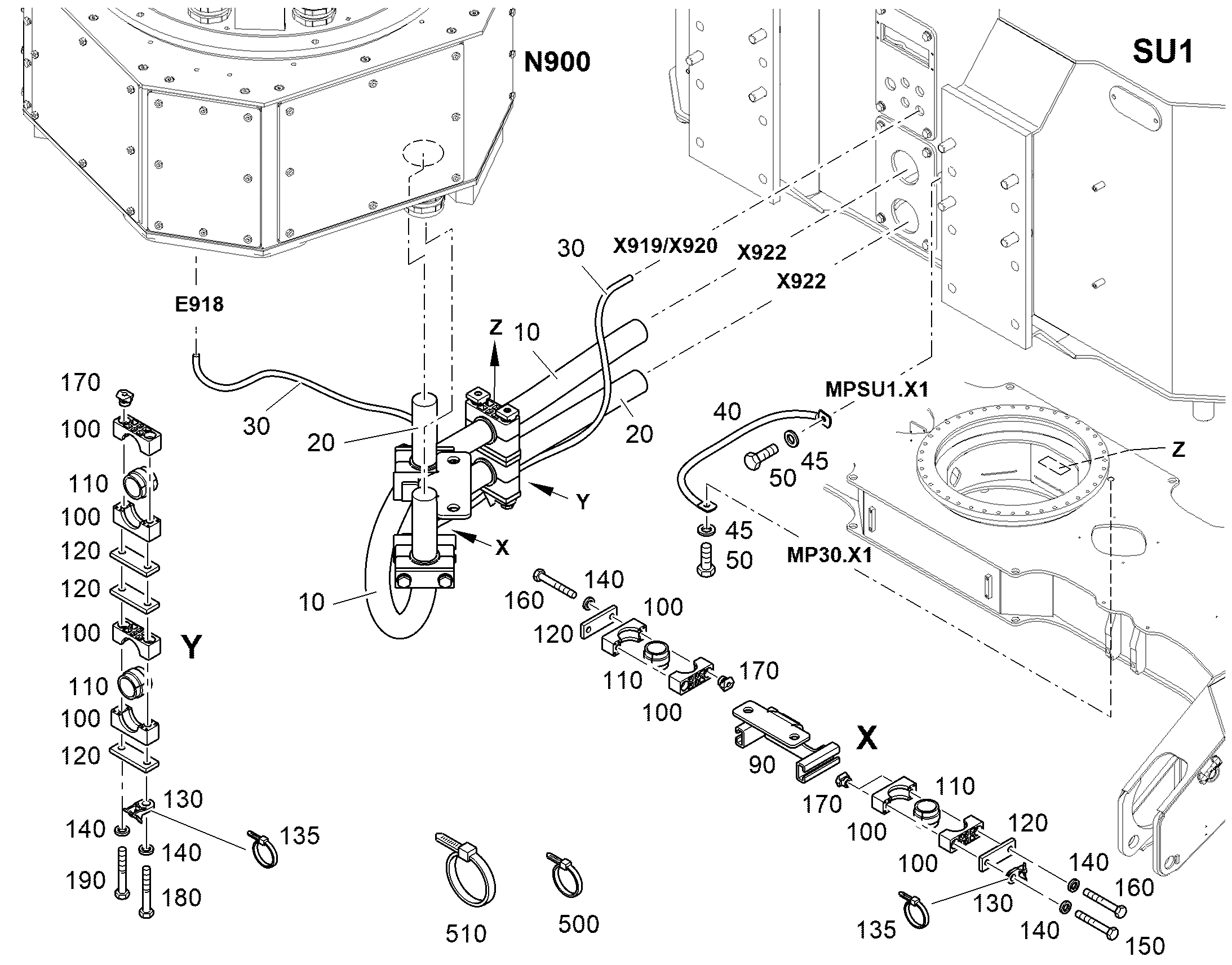 КАБЕЛЬ СОЕДИНЕНИЯ С КОРПУСОМ SU1-SCHLEIFRING 12825848 LIEBHERR