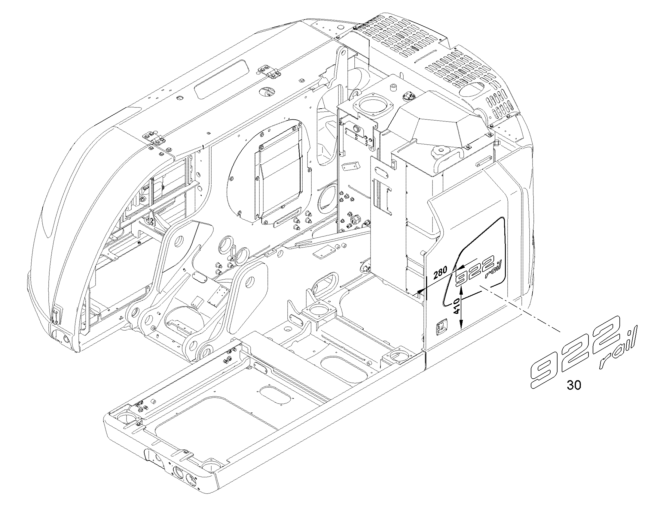 НАКЛЕЙКА 922 RAIL 12830268 LIEBHERR