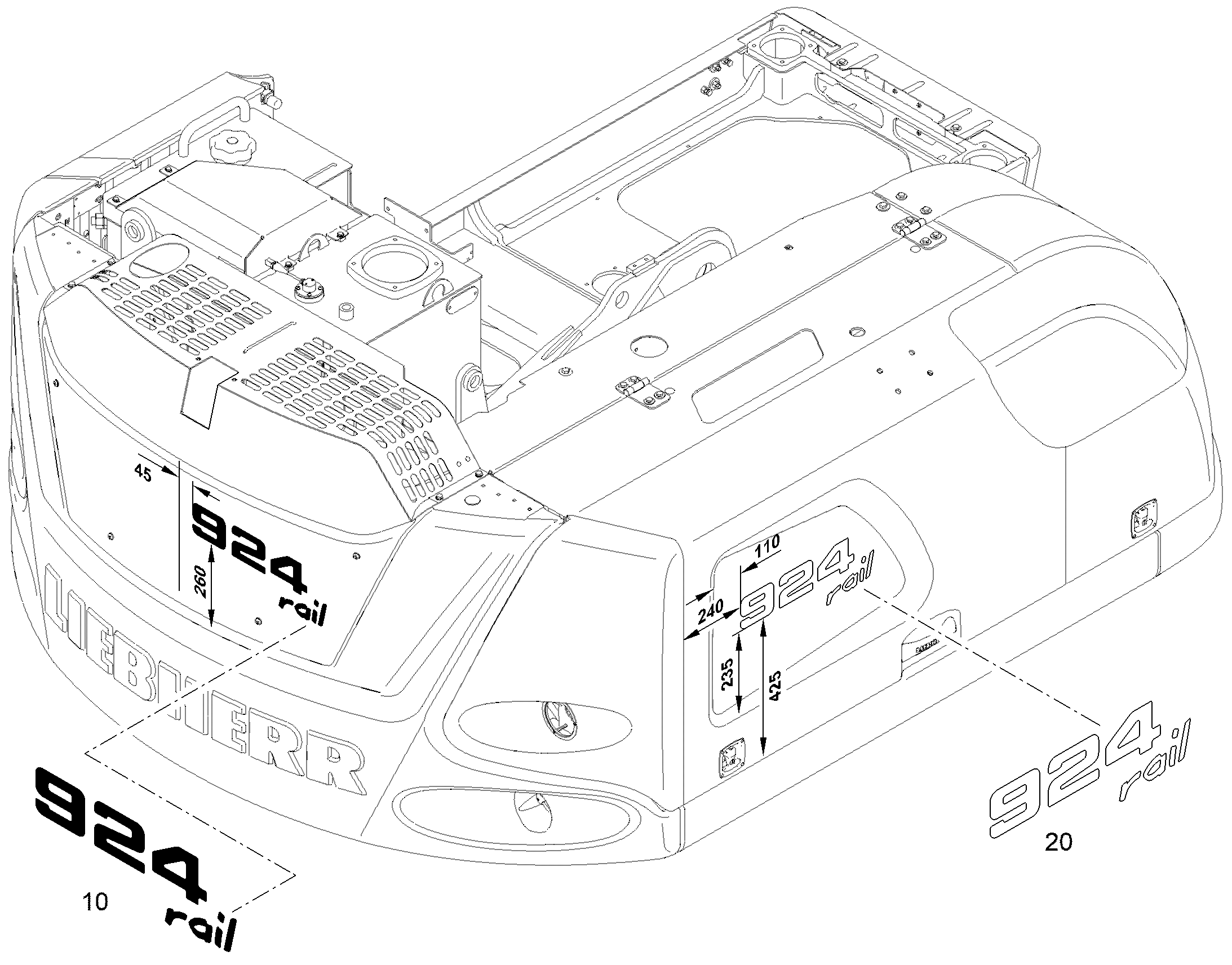 НАКЛЕЙКА 924 RAIL 12832041 LIEBHERR