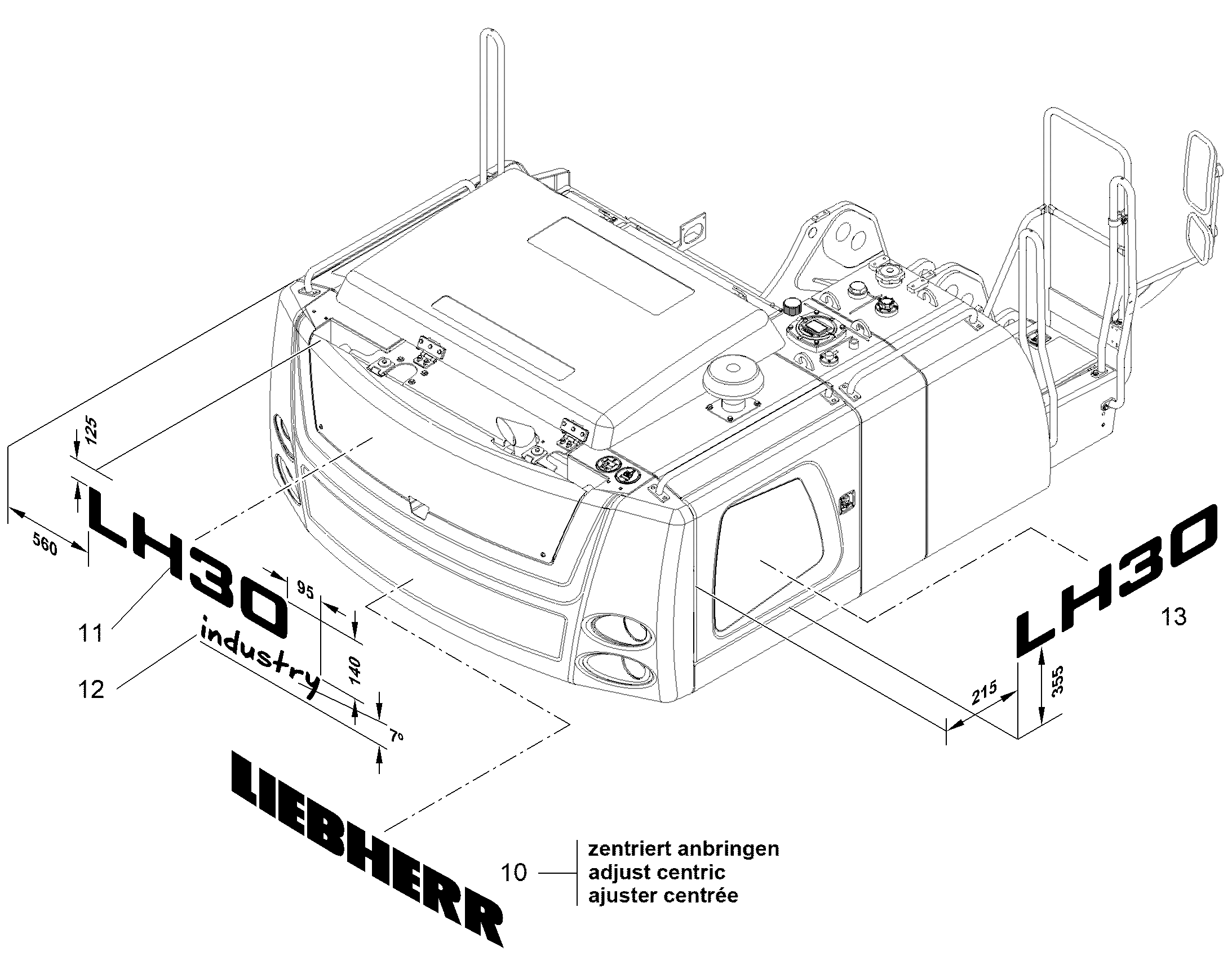 НАКЛЕЙКА LH 30 498,5mmX90mm 12826642 LIEBHERR