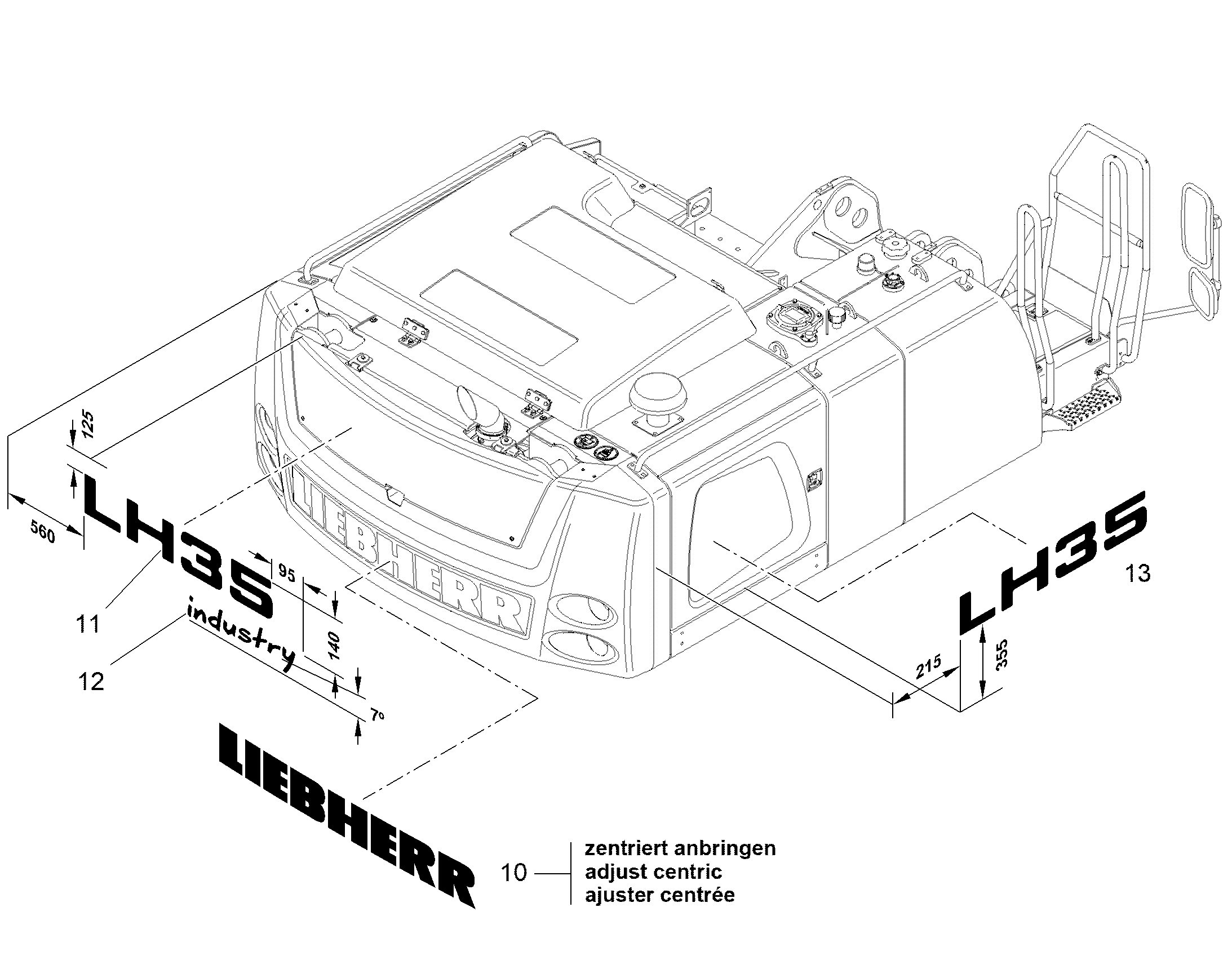 НАКЛЕЙКА LH 35 544,9mmX100mm 12826248 LIEBHERR