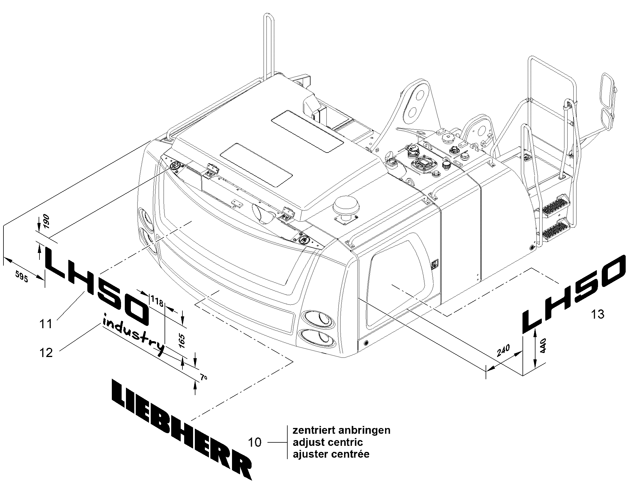 НАКЛЕЙКА LH 50 590,2mmX108mm 12826896 LIEBHERR