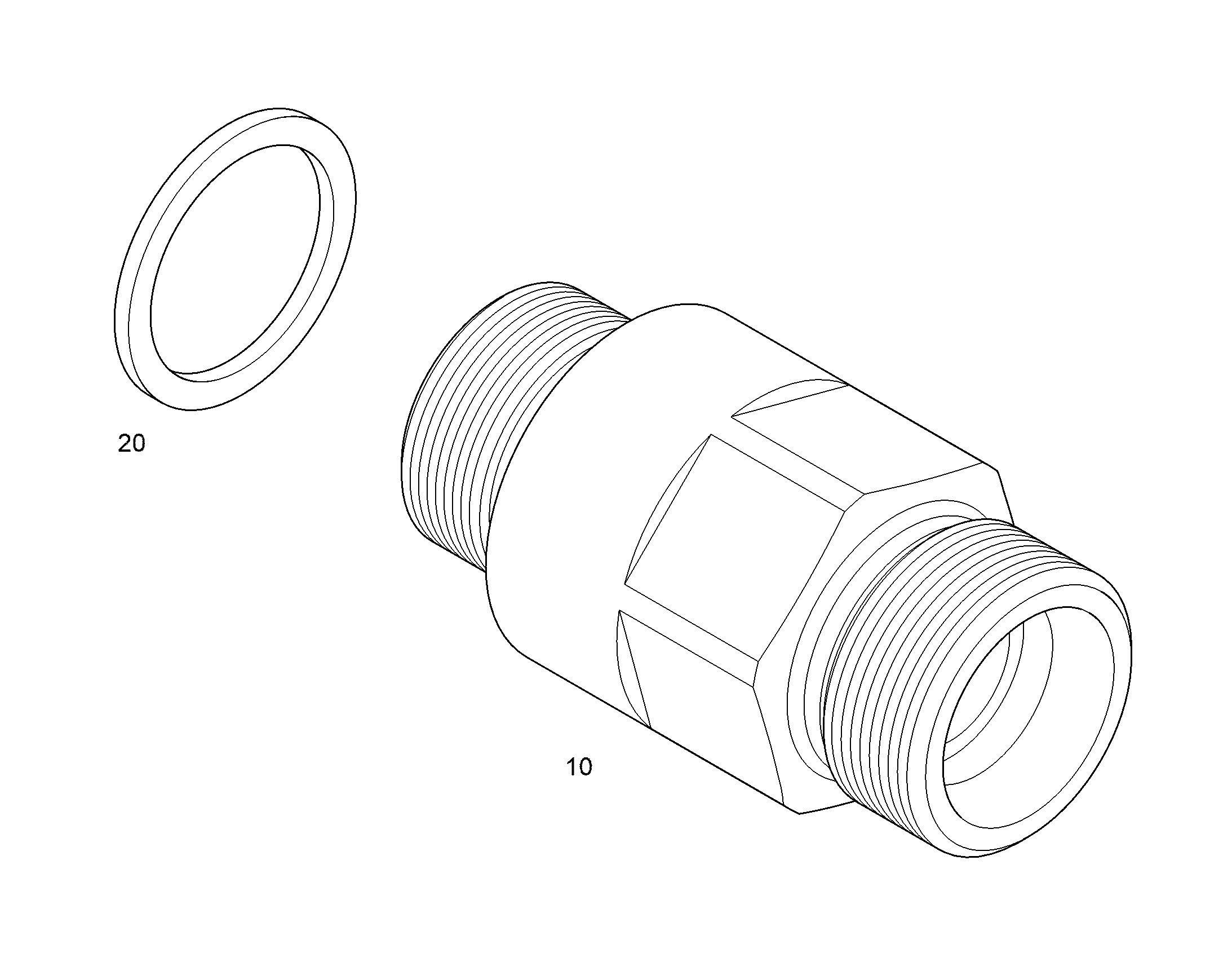 ШТУЦЕР РЕЗЬБОВОЙ M22X1,5-M24X1,5 ED 12579683 LIEBHERR