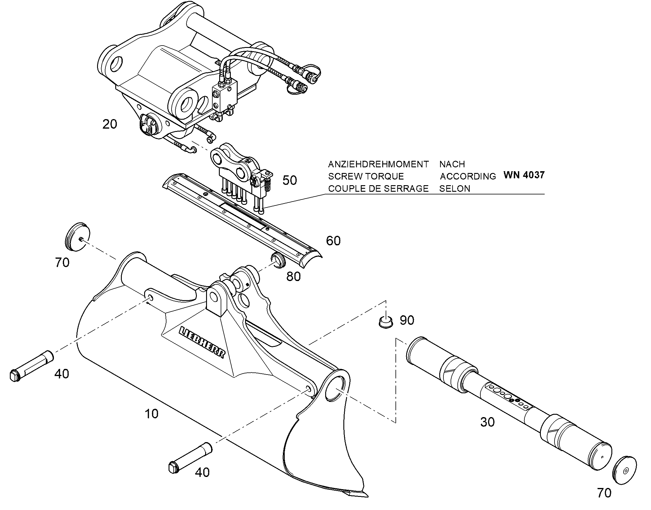 KОВШ ПОВОРОТНЫЙ 1400mm 0,4m³ 12867335 LIEBHERR
